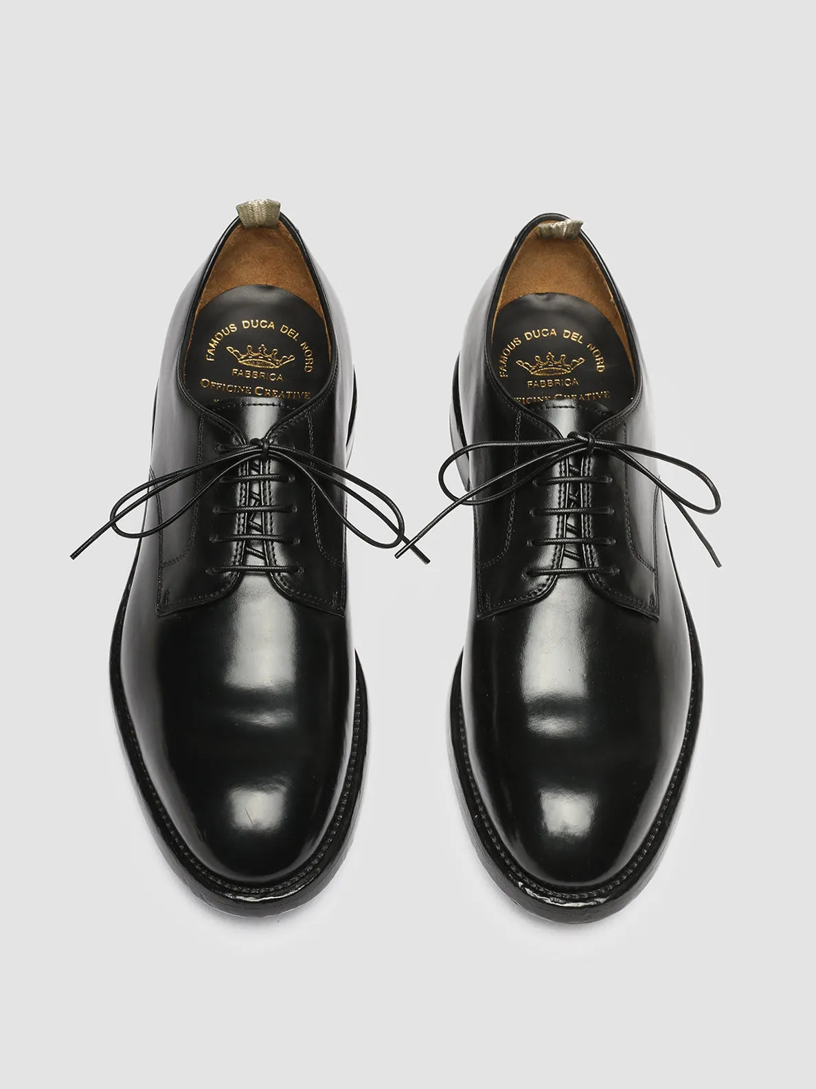 TEMPLE 018 - Black Leather Derby Shoes Sport Mode