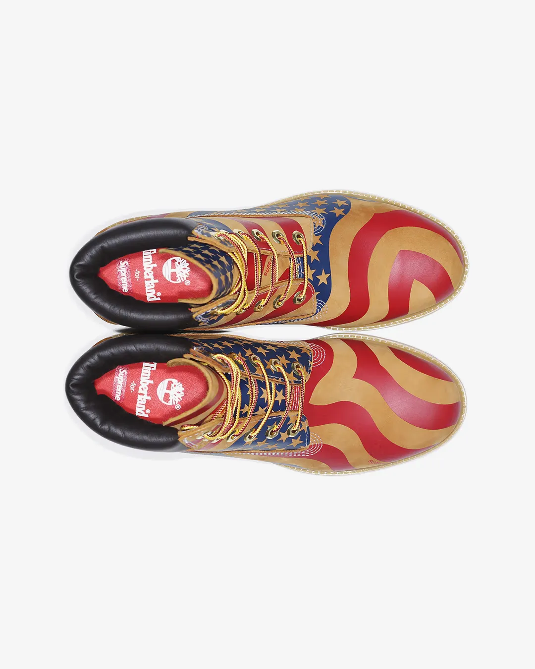 rubber running option travel - friendly shoe perk Supreme x Timberland Stars & Stripes 6-Inch Boots