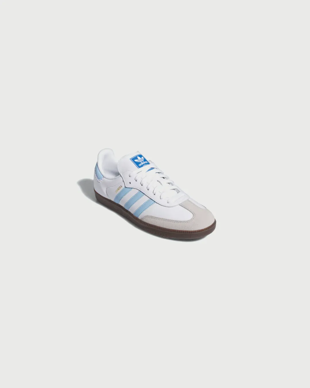 Freeze Proof Grip Hold Adidas OG SAMBA Cloud White Sky Blue Sneakers