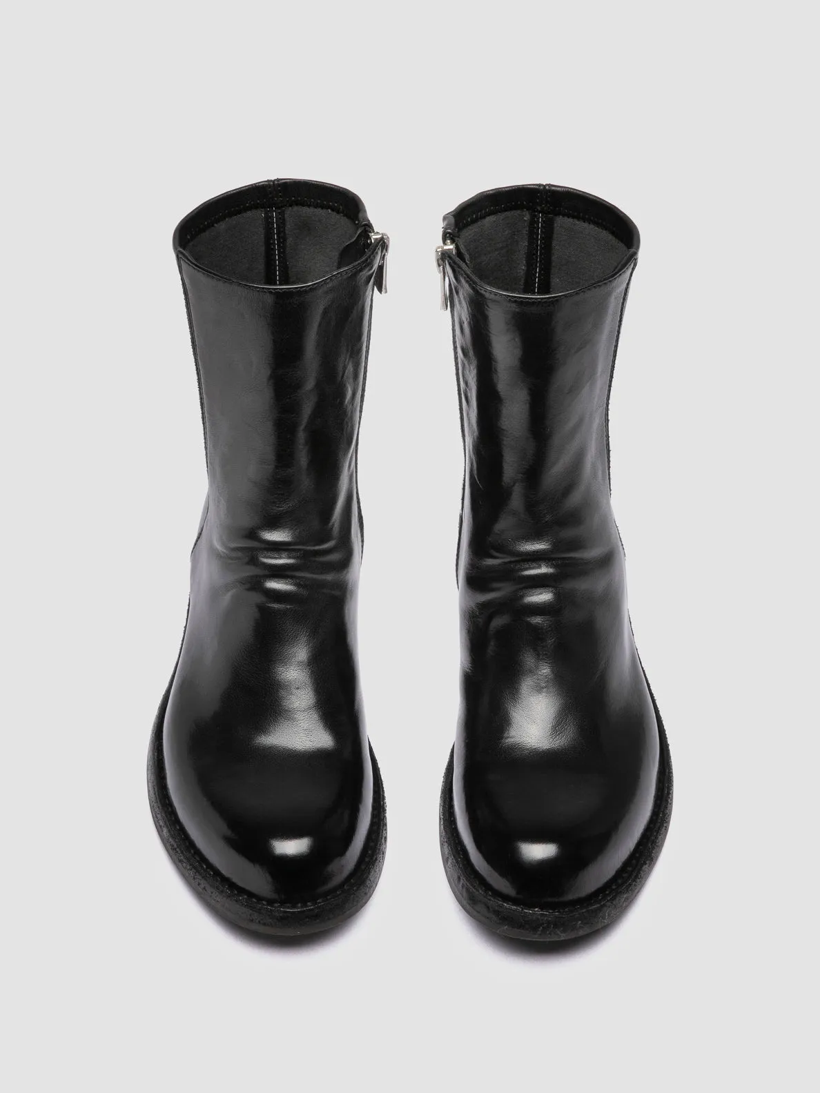 LEGRAND 171 - Black Leather Zipped Boots Mountain Hike Quick lace