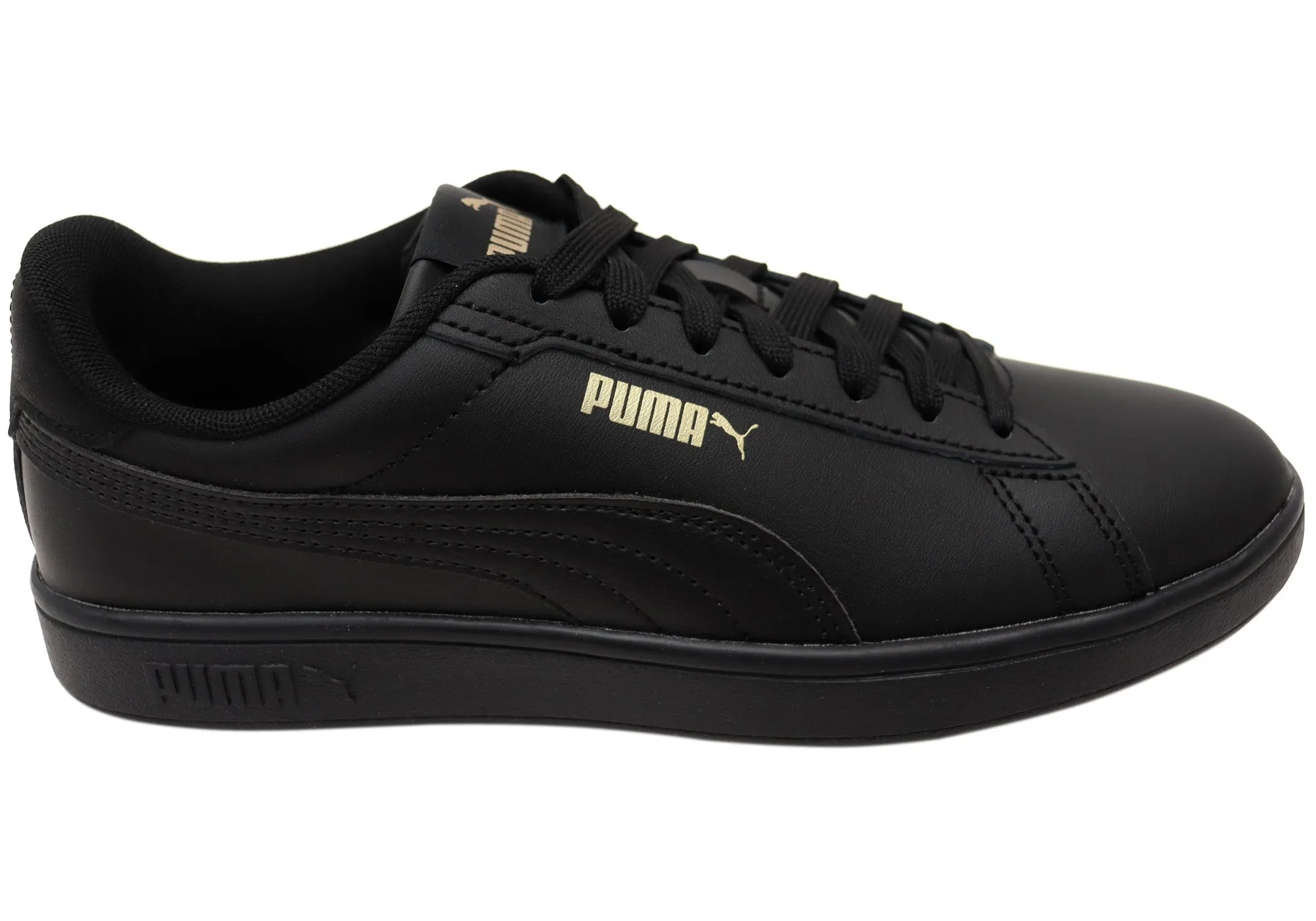 Puma Mens Smash 3.0 L Comfortable Black Lace Up Sneakers Functional Flex