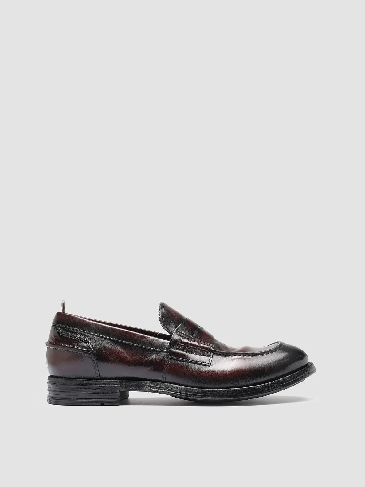 Soft Knit BALANCE 011 - Burgundy Leather Penny Loafers