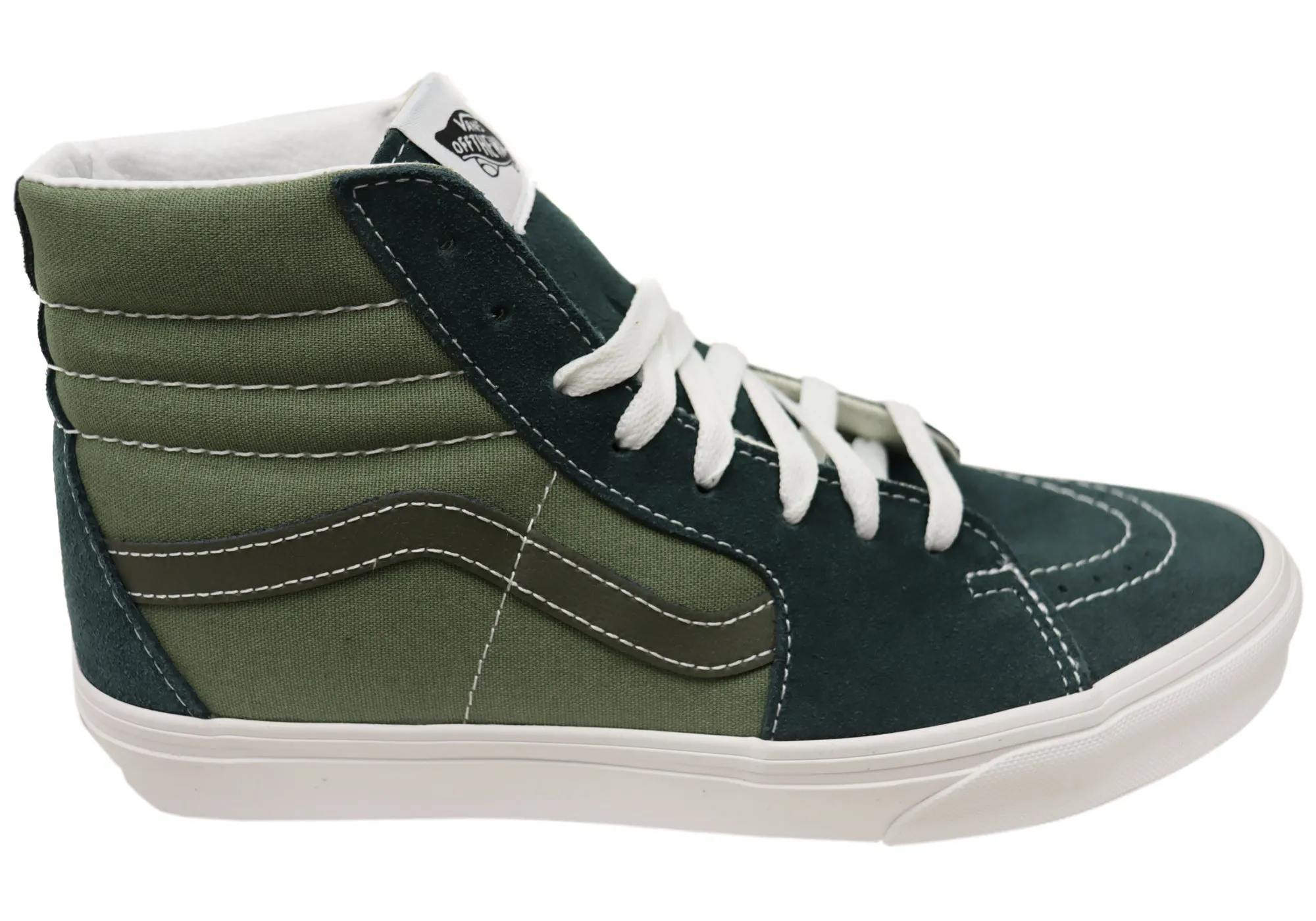 Vans Mens SK8 HI Tri Tone Green Hi Top Sneakers Kickflip Ready Enhanced Traction
