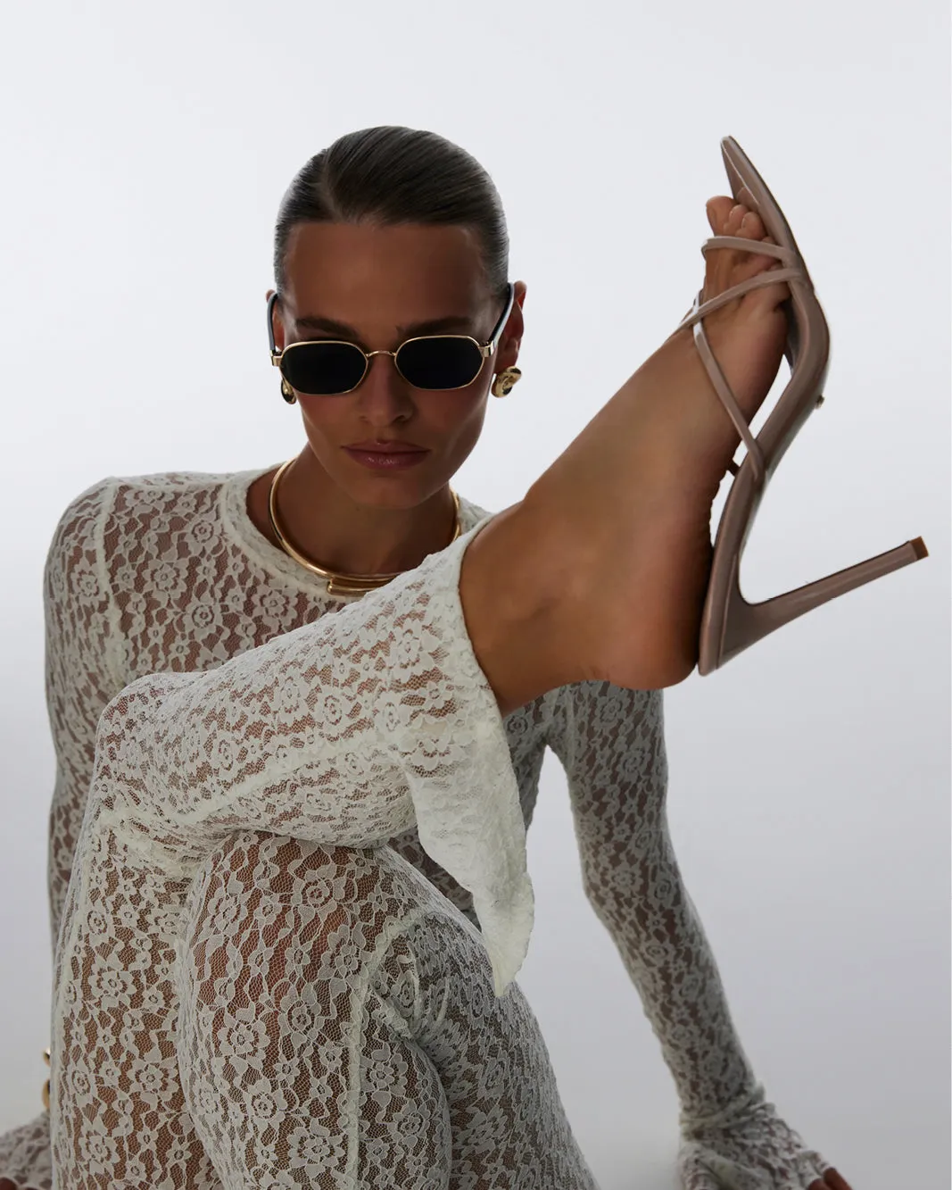QUINT - LATTE PATENT Fashionable Wedges
