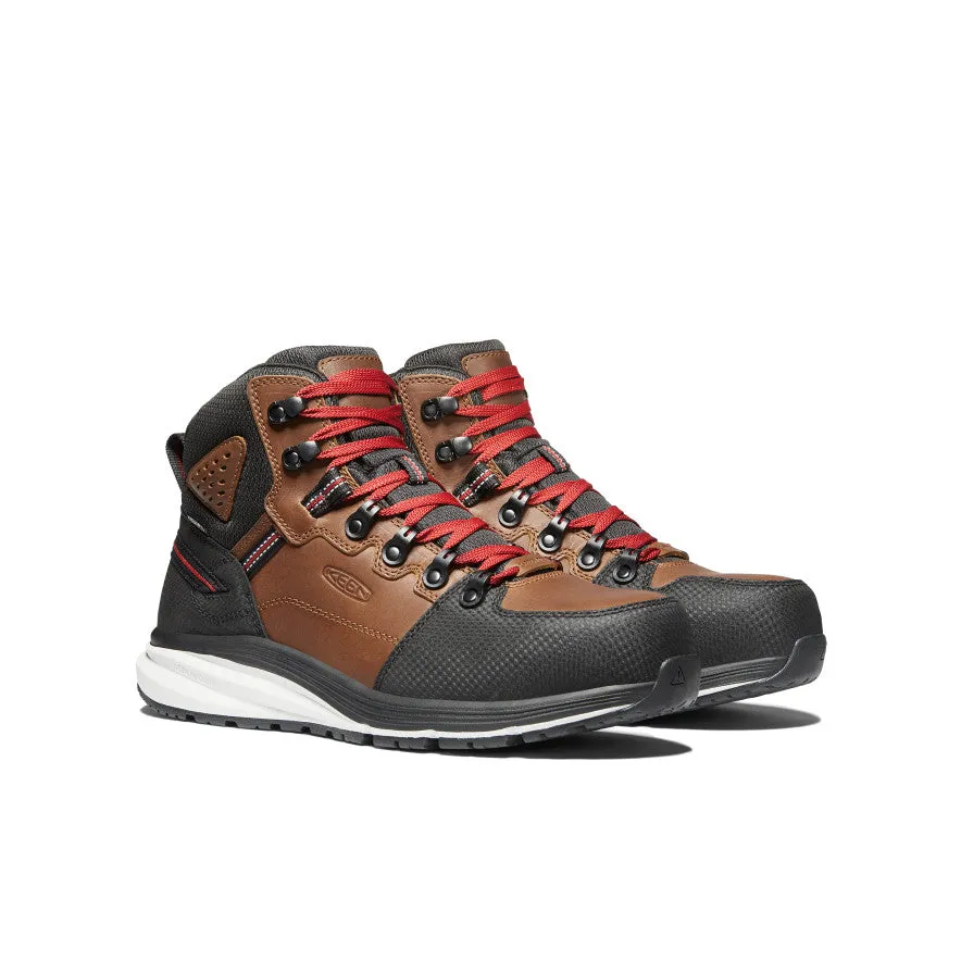 Pull-on style Men's Red Hook Waterproof Boot (Carbon Toe)  |  Tobacco/Black