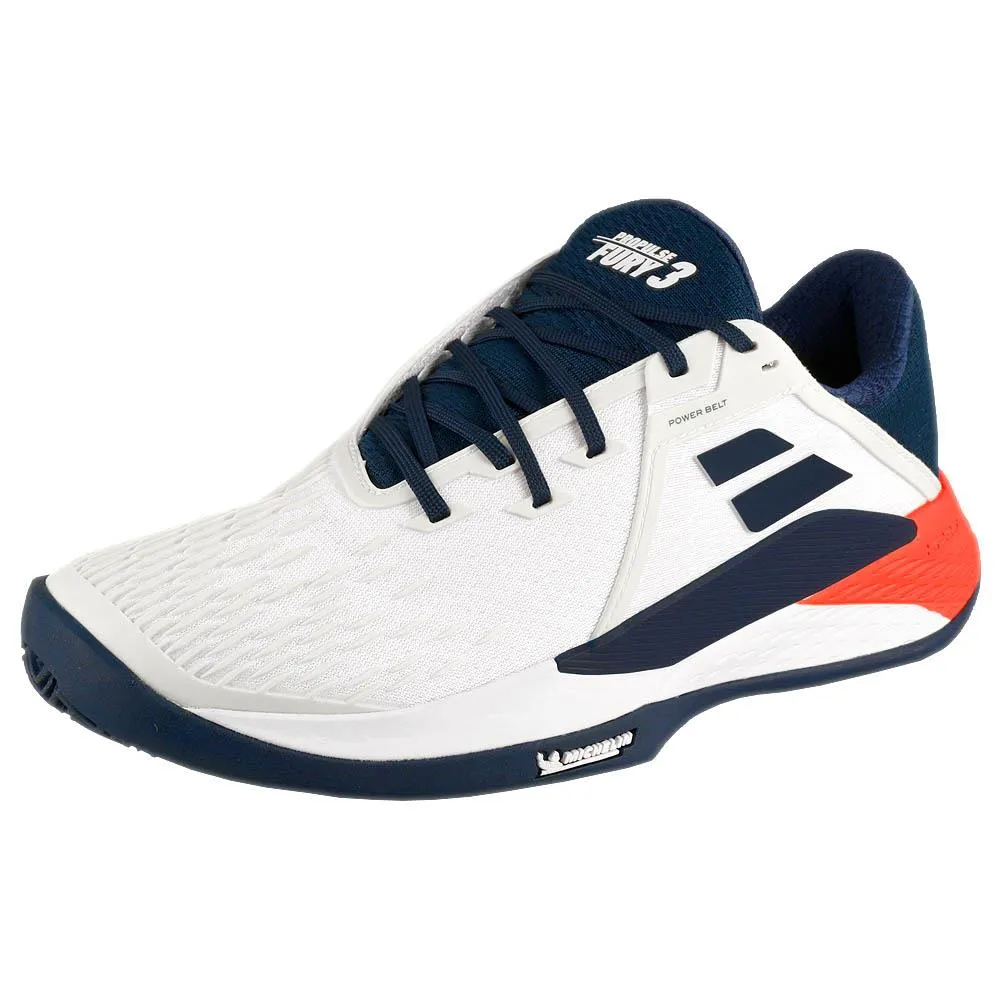 Run Trail Supportive arch Babolat Men's Propulse Fury 3 - Clay - White/Estate Blue
