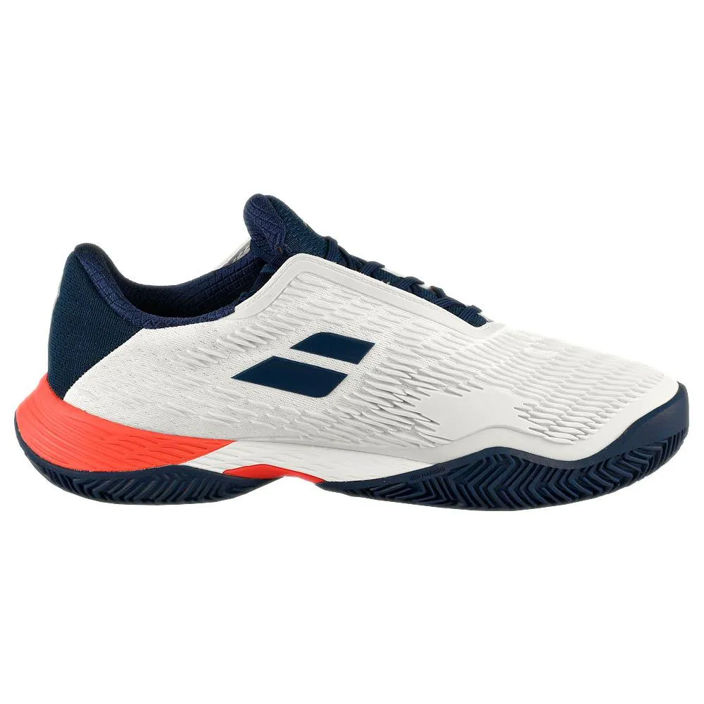 Babolat Men's Propulse Fury 3 - Clay - White/Estate Blue Fashion Rush Ground Control