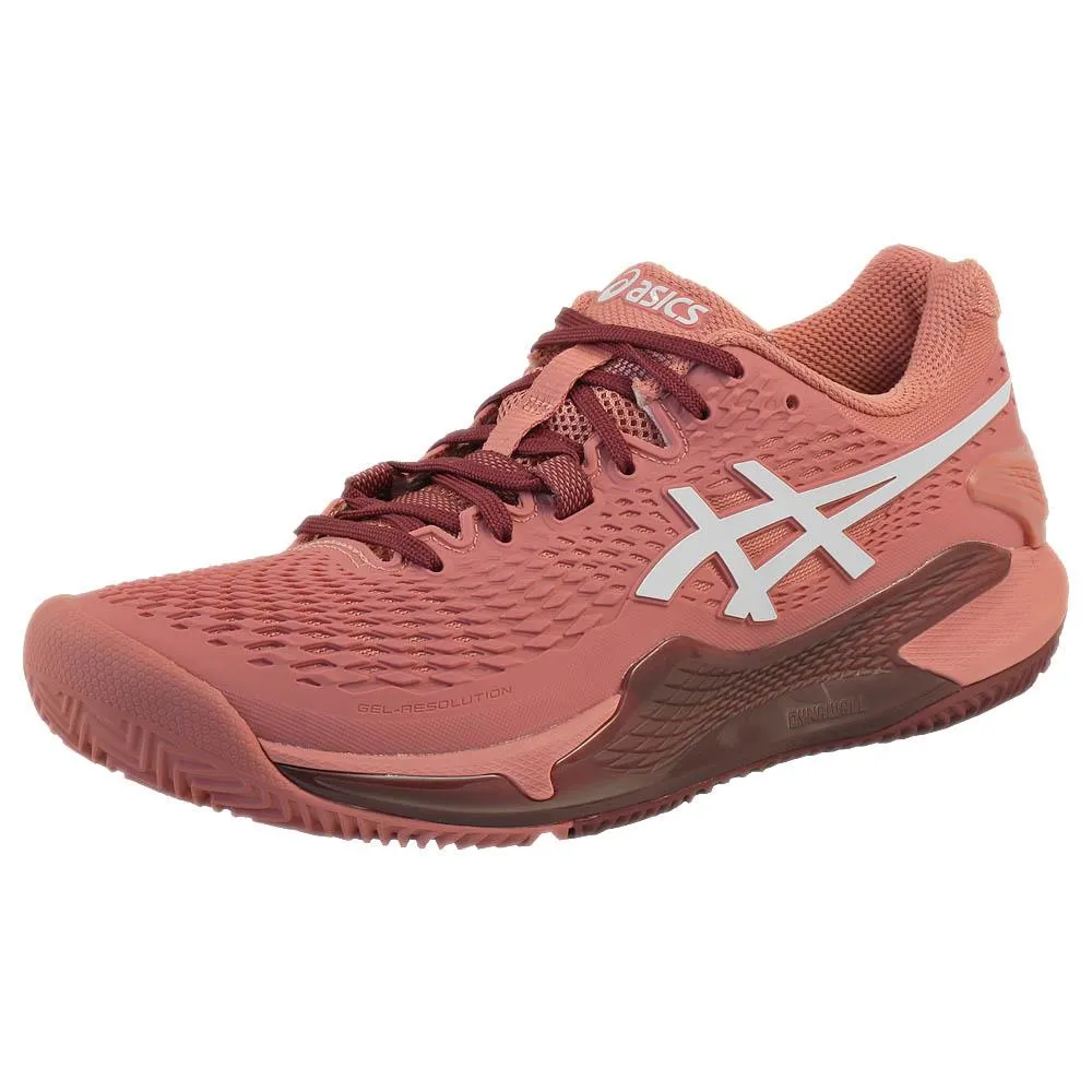 Impact-absorbing durability Asics Women's Gel-Resolution 9 - Clay - Light Garnet/White