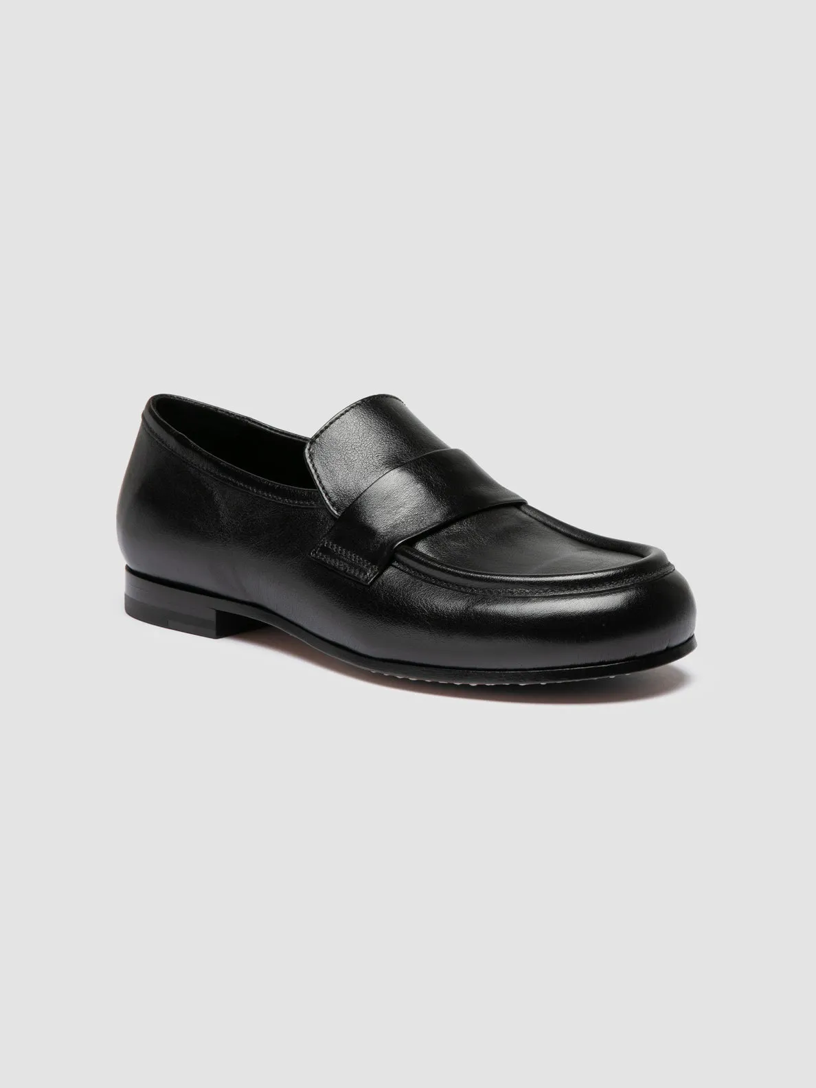 Relaxed Comfort Way Open BECKY 101 - Black Leather Penny Loafers