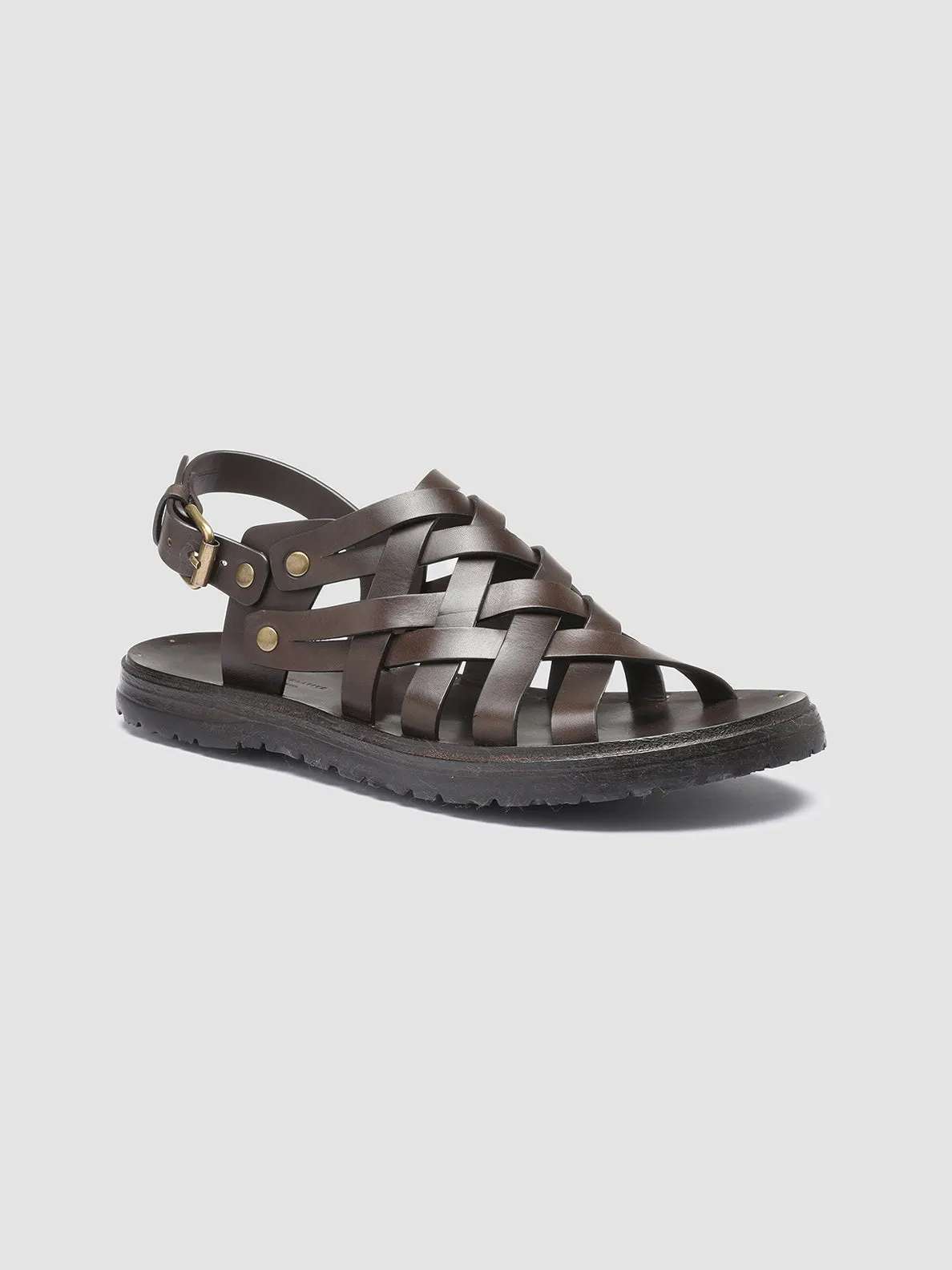 Sleek lines CHIOS 006 - Brown Leather Fisherman Sandals