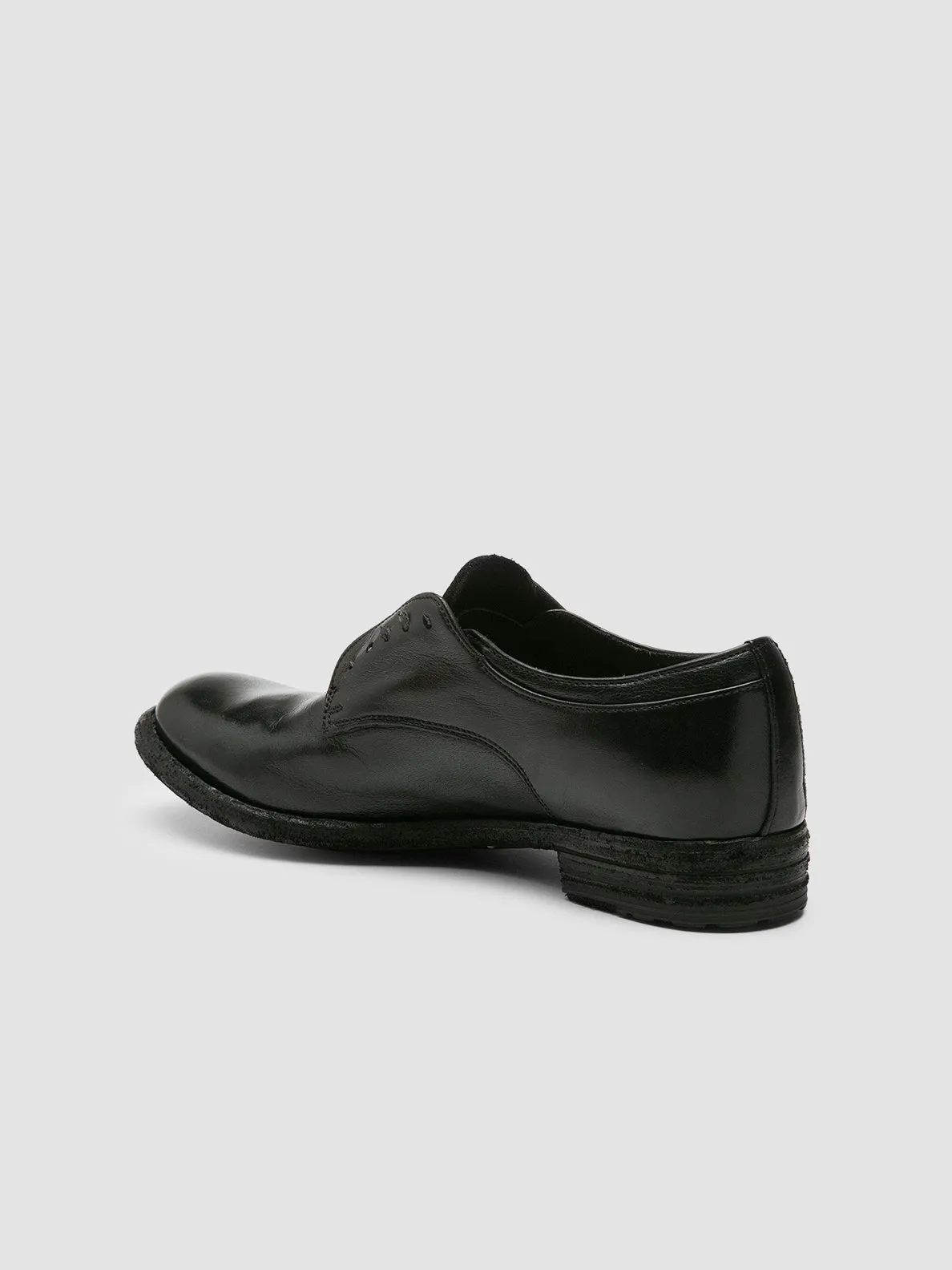 LEXIKON 012 - Black Leather Derby Shoes Family Out
