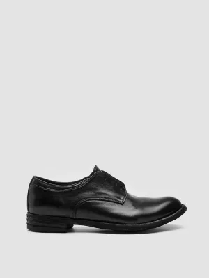 LEXIKON 012 - Black Leather Derby Shoes Step Style