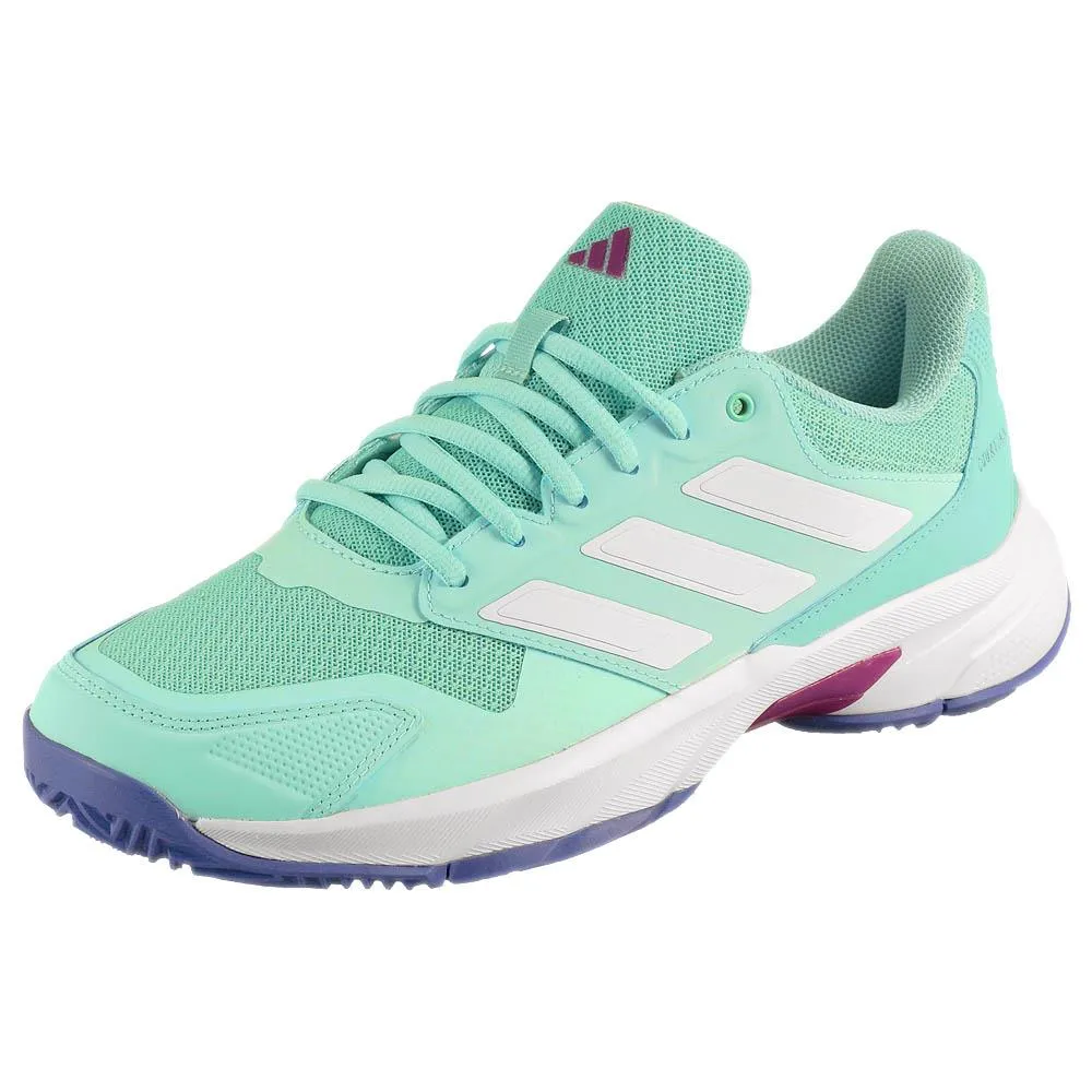 Stay Dry Quick Flow adidas Women's CourtJam Control 3 - Semi Flash Aqua/White