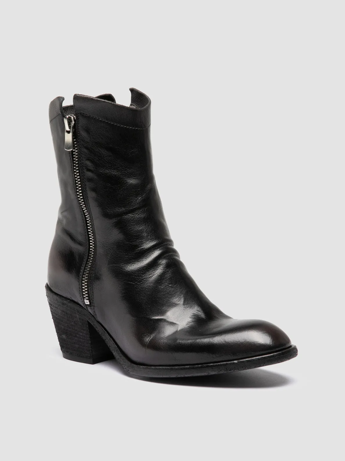 Steady Pace SYDNE 018 - Black Leather Zipped Boots