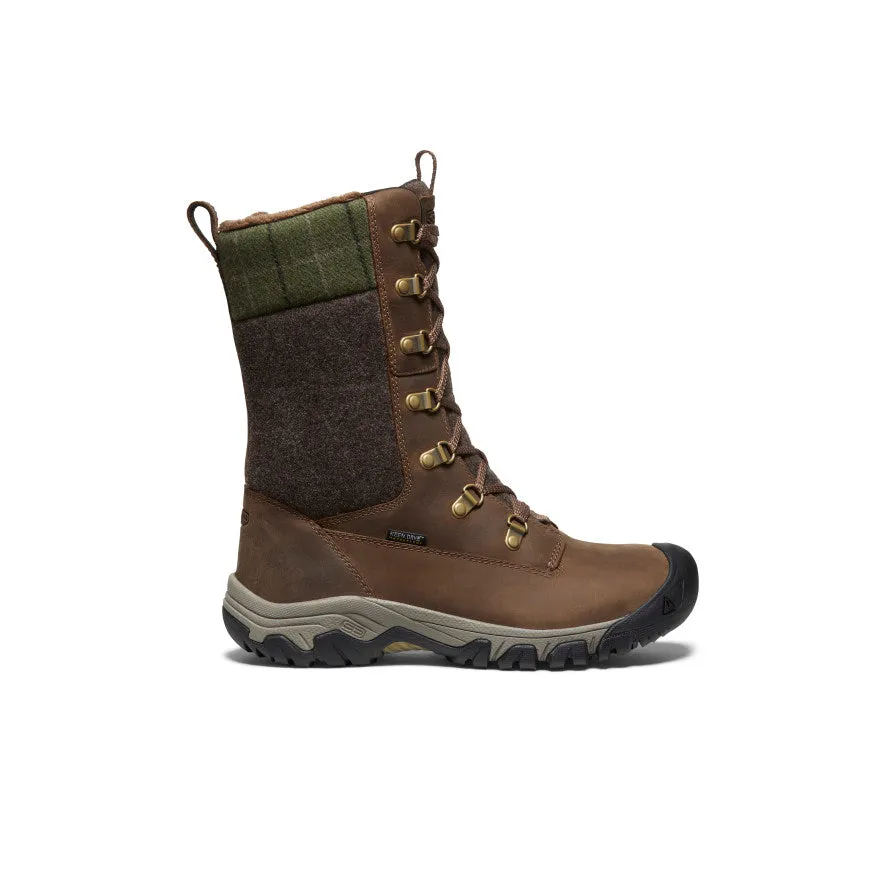 Women's Greta Tall Waterproof Boot  |  Dark Earth/Green Plaid Well-fitted