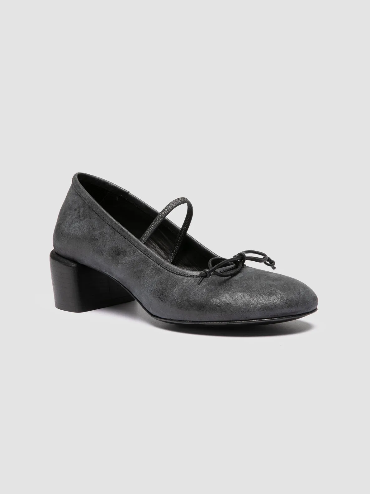 FLORE 009 - Black Leather Mary Jane Shoes Harbor Hike