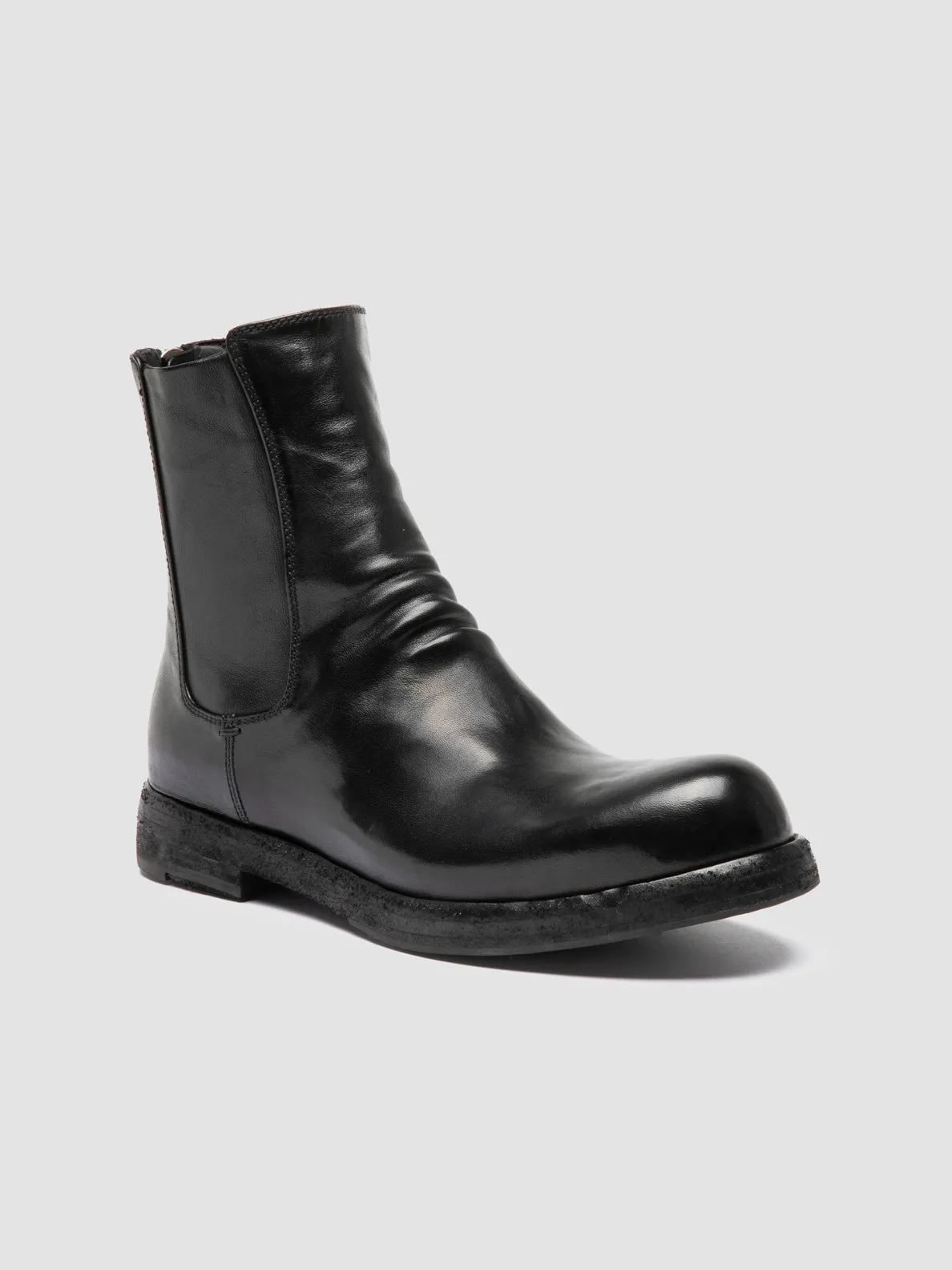 BULLA DD 304 - Black Leather Zipped Boots Fog Jog