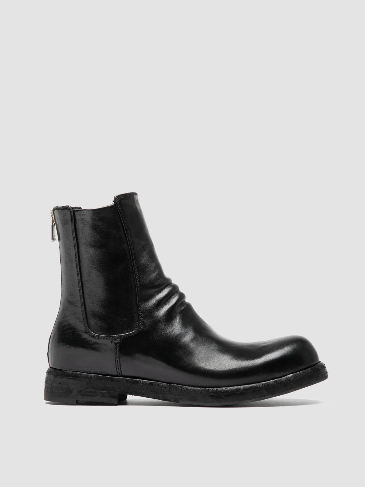 BULLA DD 304 - Black Leather Zipped Boots Shady Hike Indoor Step
