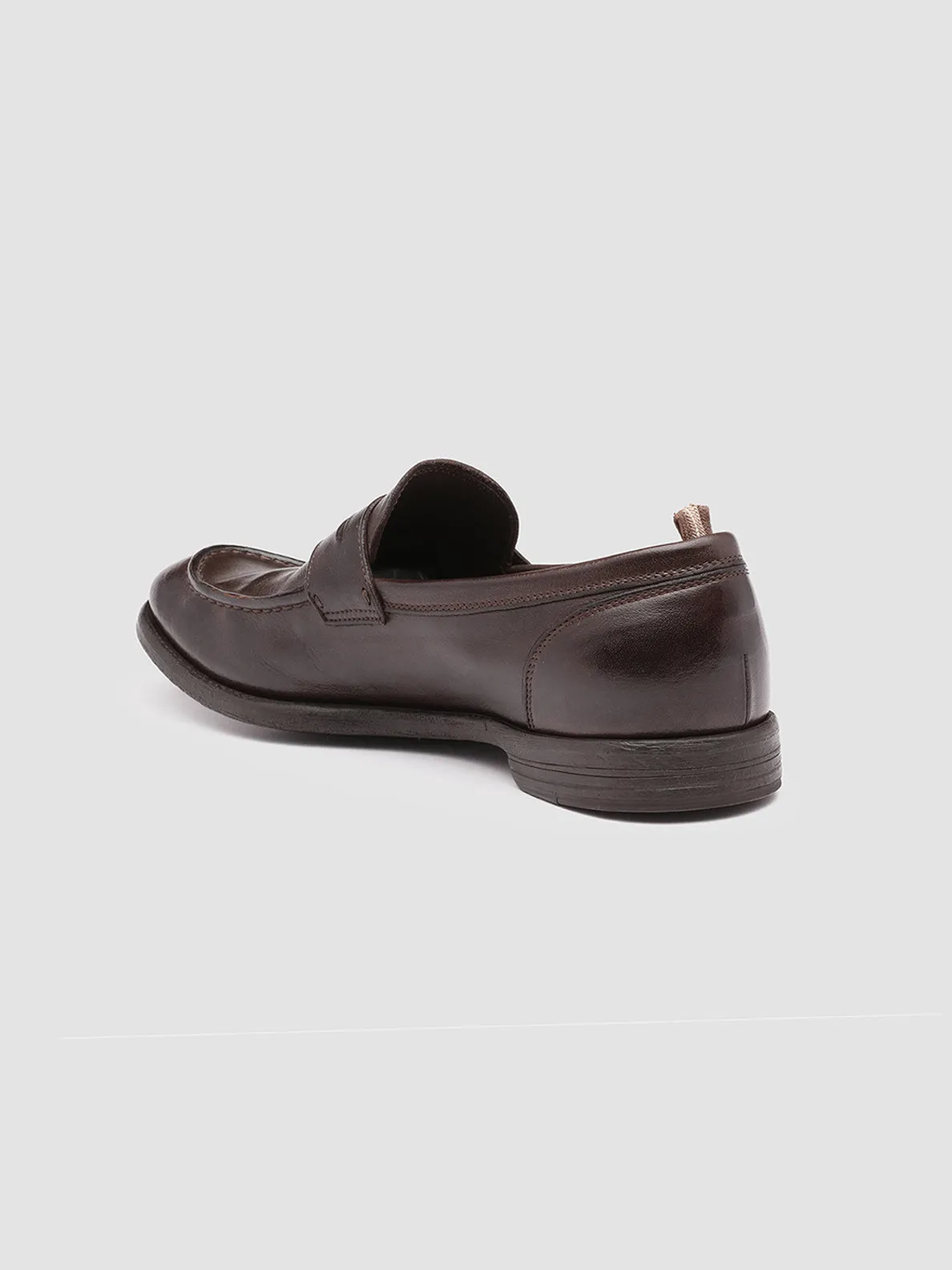 Rubber Sole ARC 509 - Brown Leather Penny Loafers