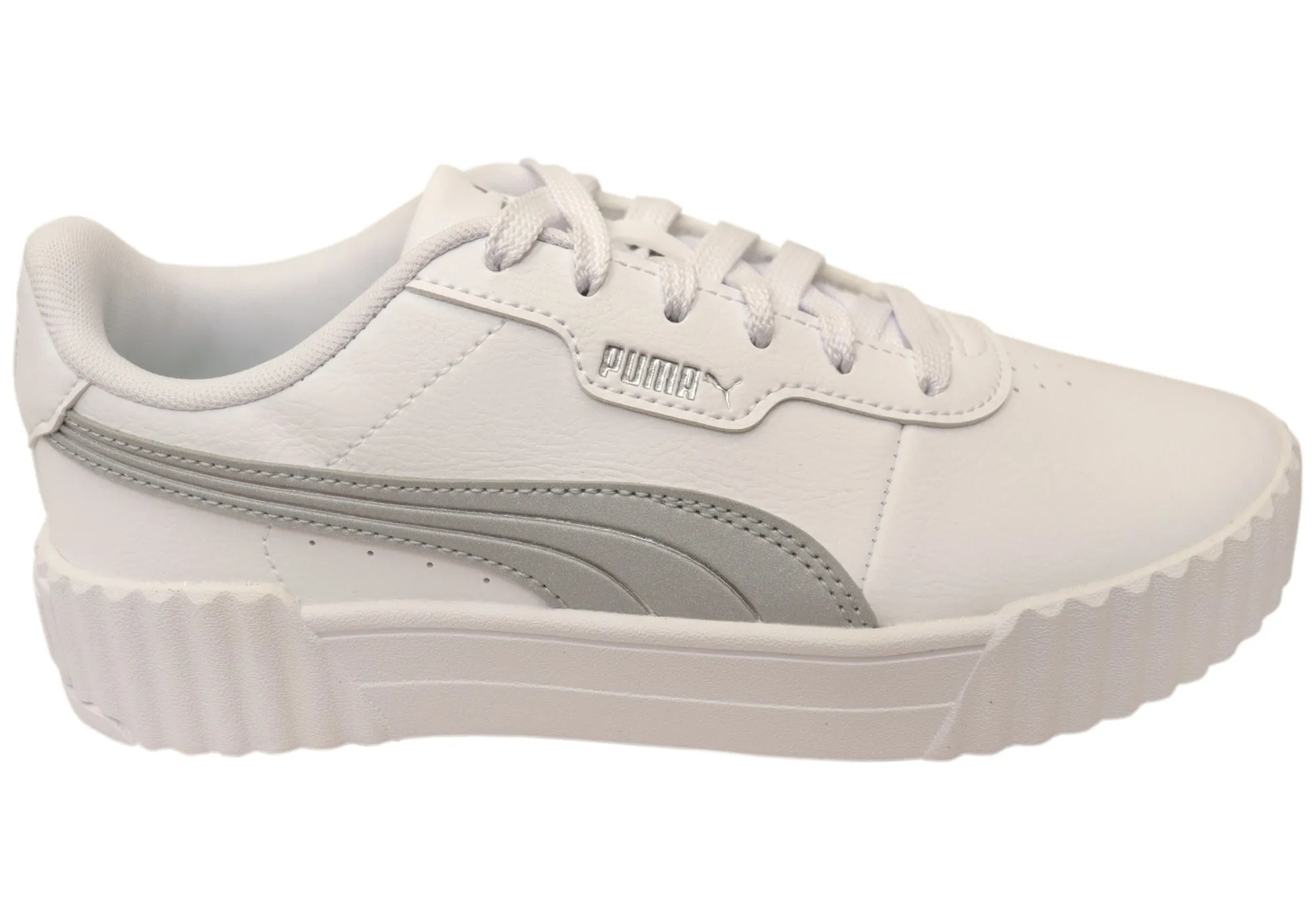 Puma Womens Carina 3.0 Aqua Metallics Comfortable Lace Up Sneakers Smooth Support Boosted fit
