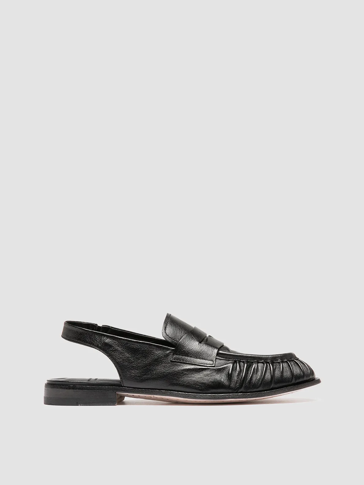 Modern Street SOLITUDE 102 - Black Leather Slingback Sandals