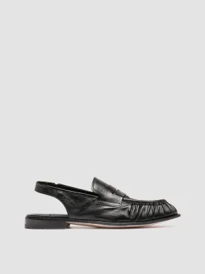 Modern Street SOLITUDE 102 - Black Leather Slingback Sandals