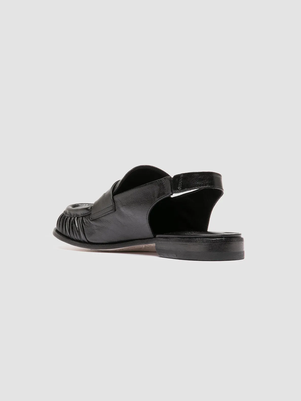 Arch Care Easy Fit Shoes SOLITUDE 102 - Black Leather Slingback Sandals