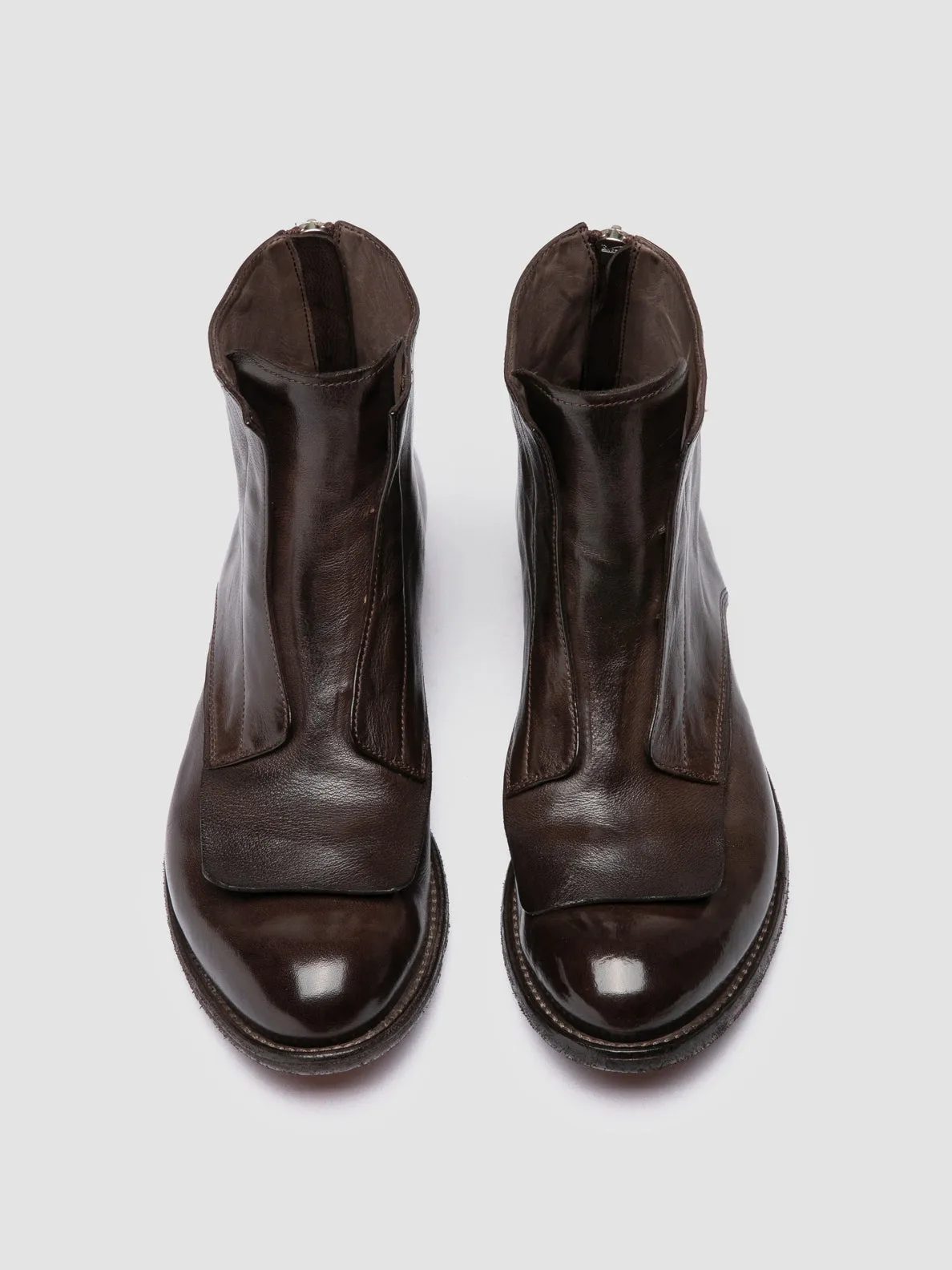 LEXIKON 160 - Brown Leather Zipped Boots Sand Jog