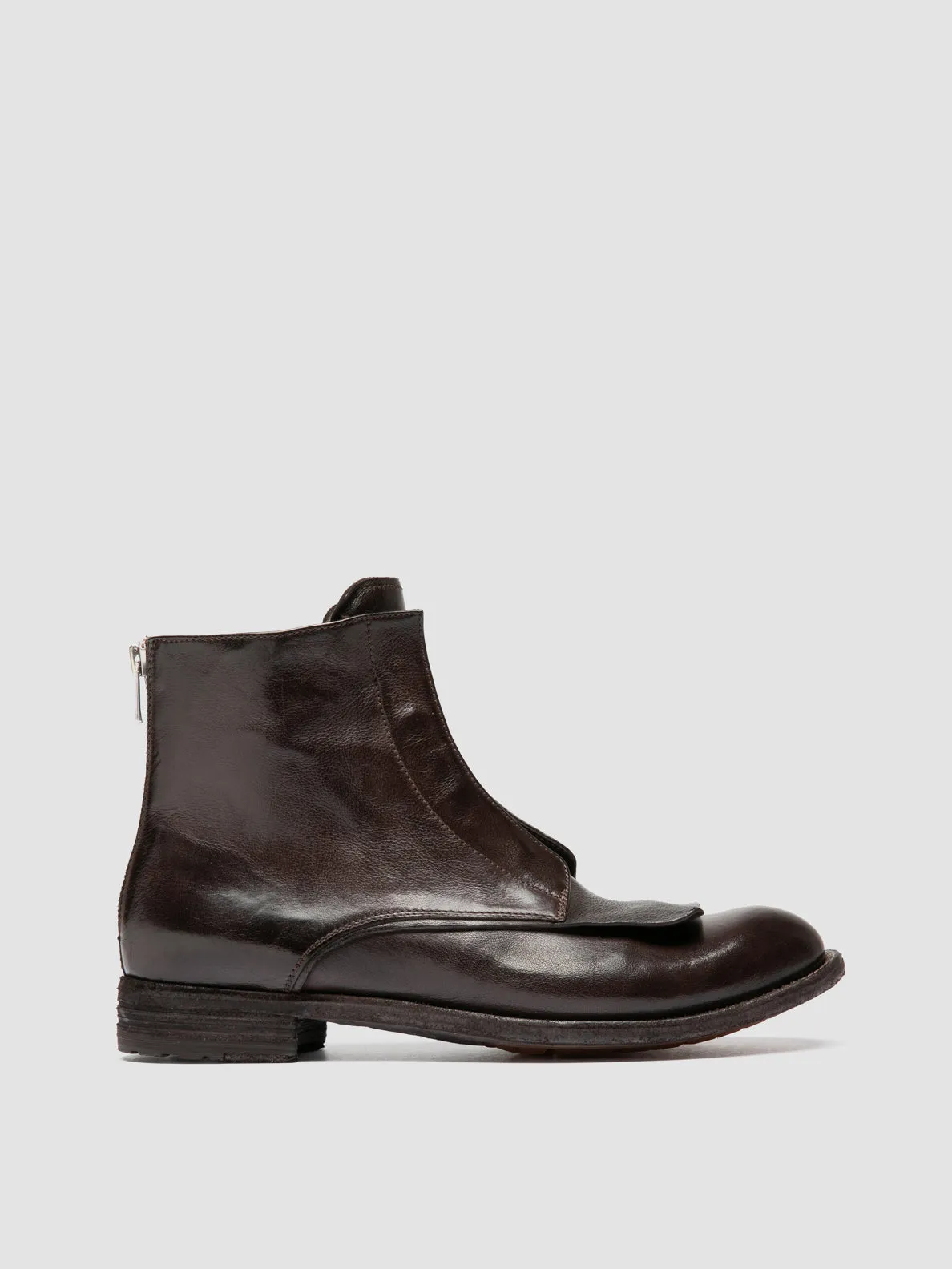 LEXIKON 160 - Brown Leather Zipped Boots Glow Run
