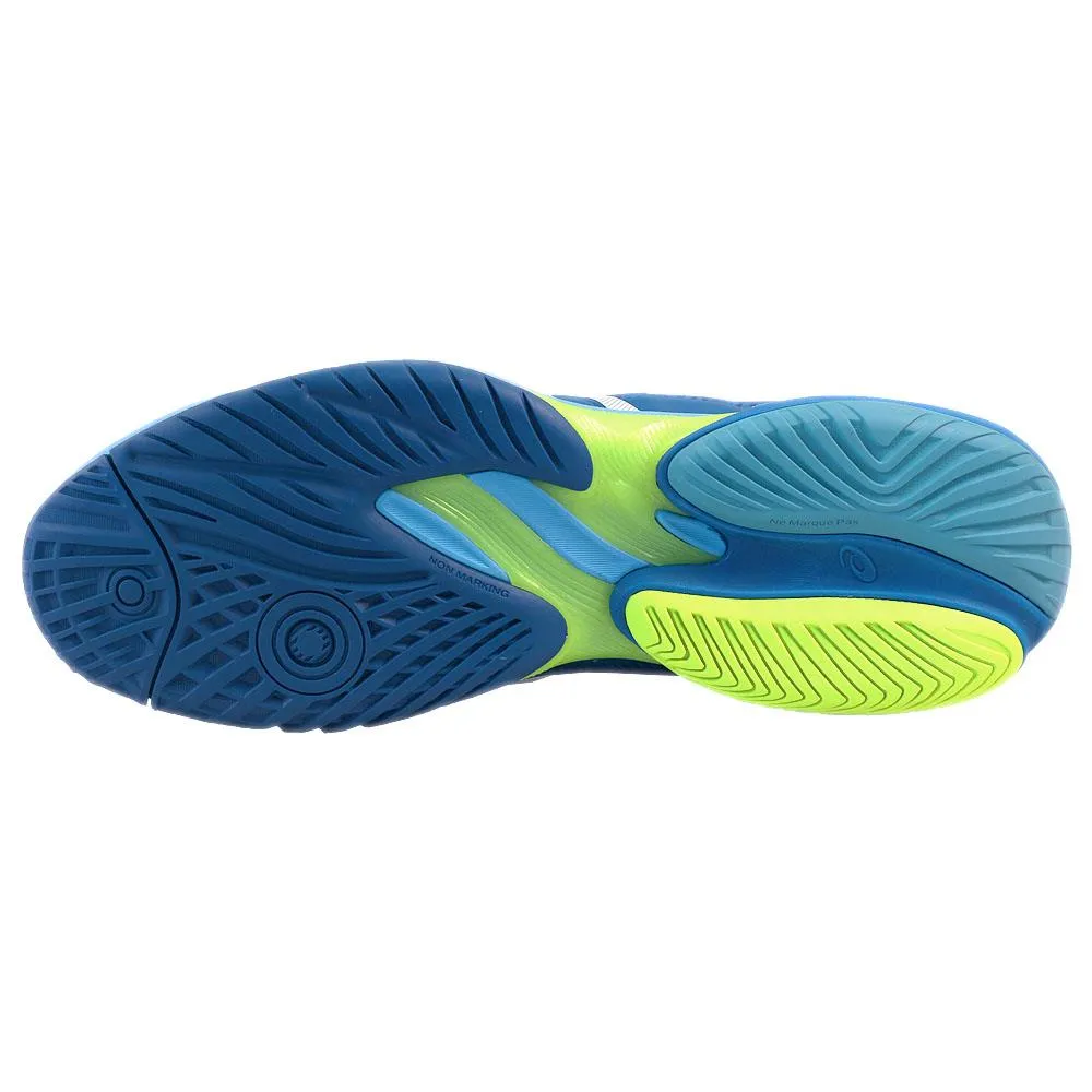 Step Boost Quick Release Asics Men's Court FF 3 Novak - Tuna Blue/White