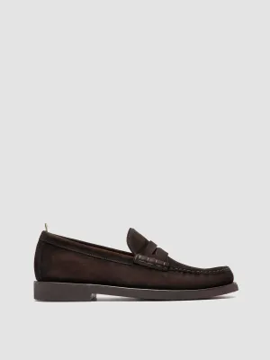 Active Cushion BALFRON FLEXI 001 - Brown Suede Penny Loafers