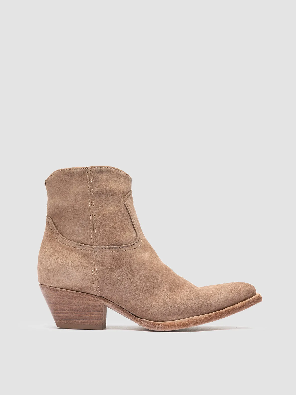 WANDA DD 103 - Beige Suede Zip Boots Relaxed Design Sprint Walk