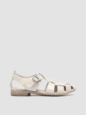LEXIKON 536 - White Leather Sandals Night Style