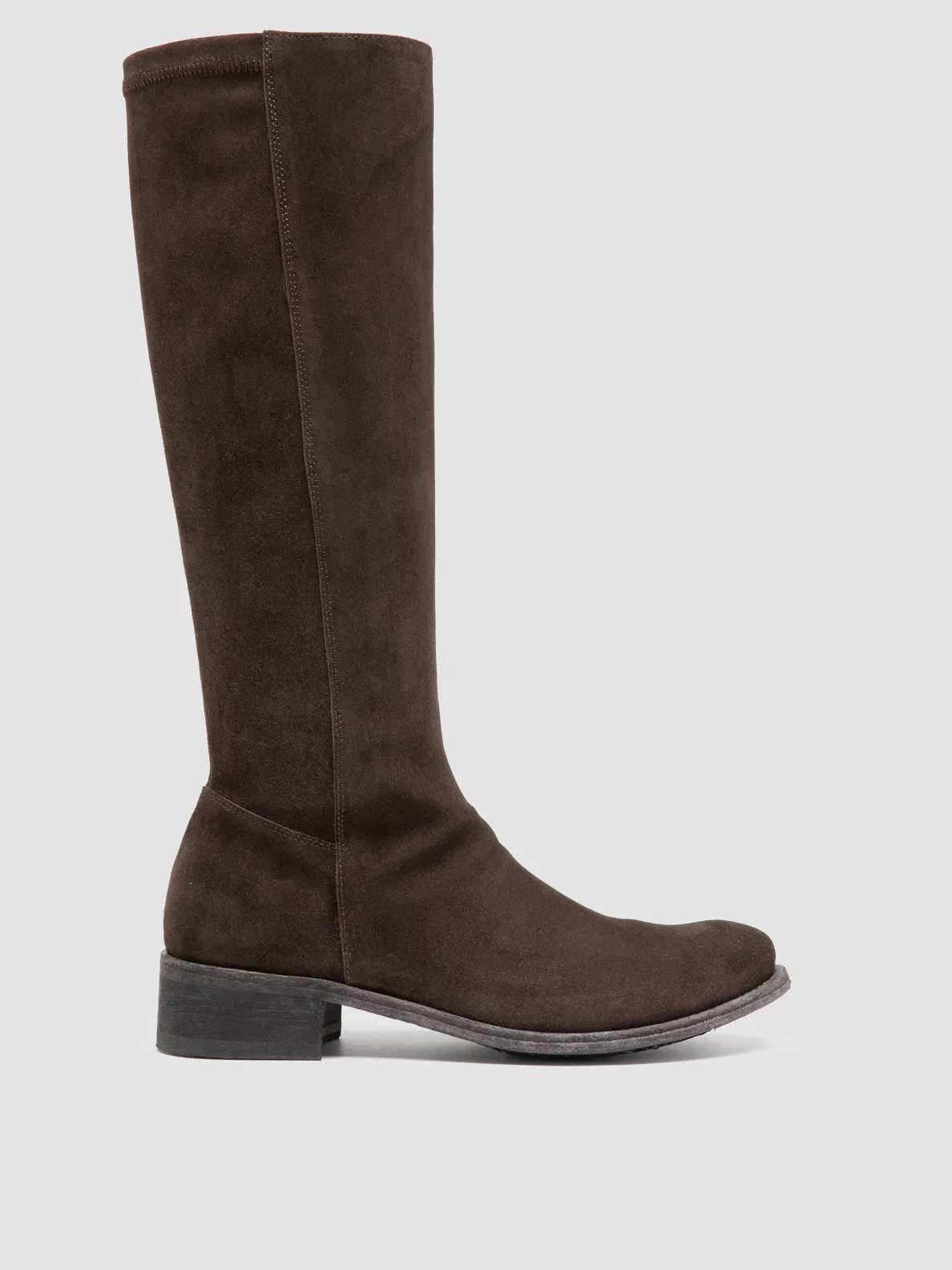 LISON 035 - Brown Stretch Suede Boots Coach Step