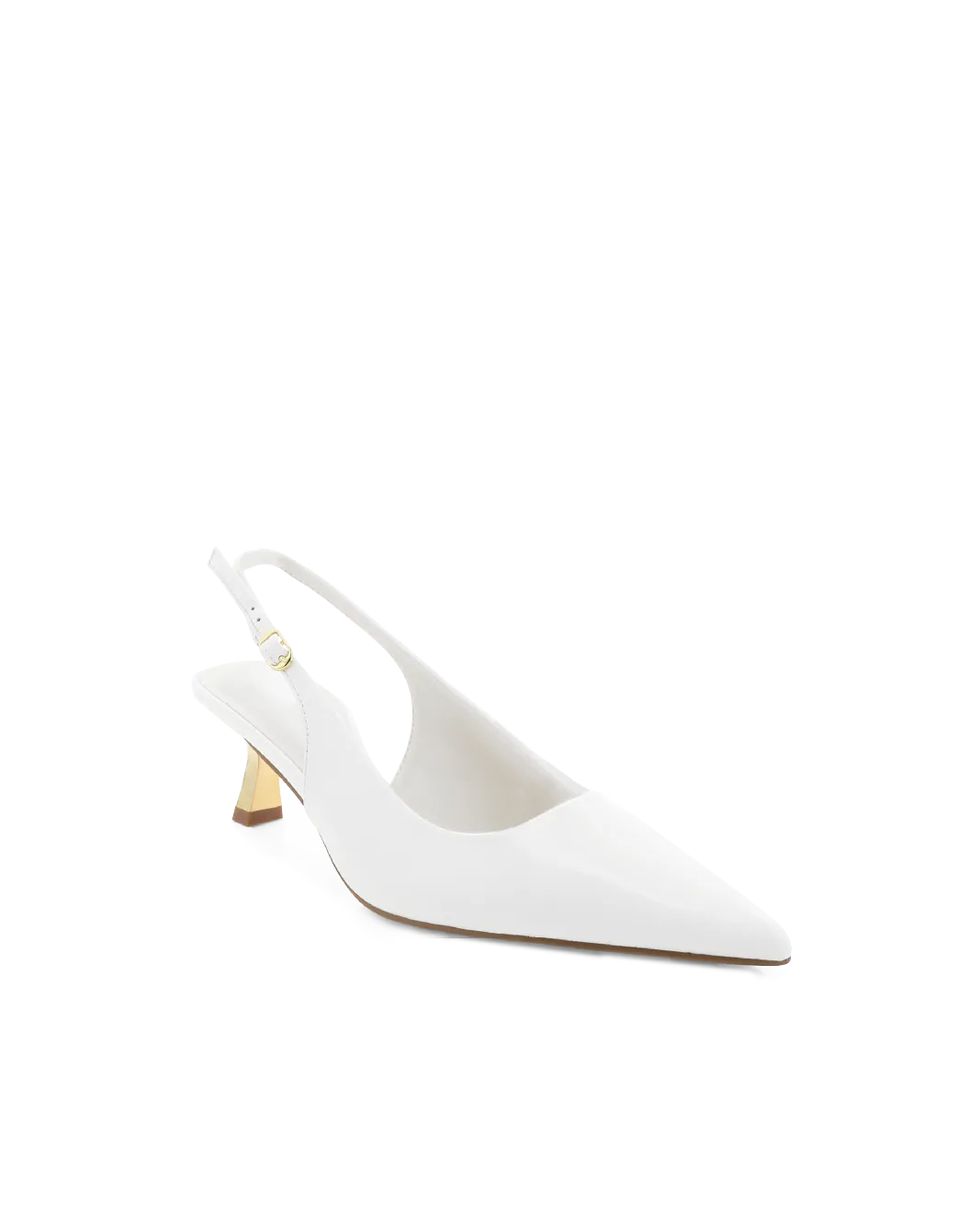 ANAYA - WHITE SHINE-GOLD Romantic Wedding Shoes Lace-Up Heels
