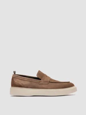 FRAME 001 - Brown Suede Penny Loafers Flex Grip
