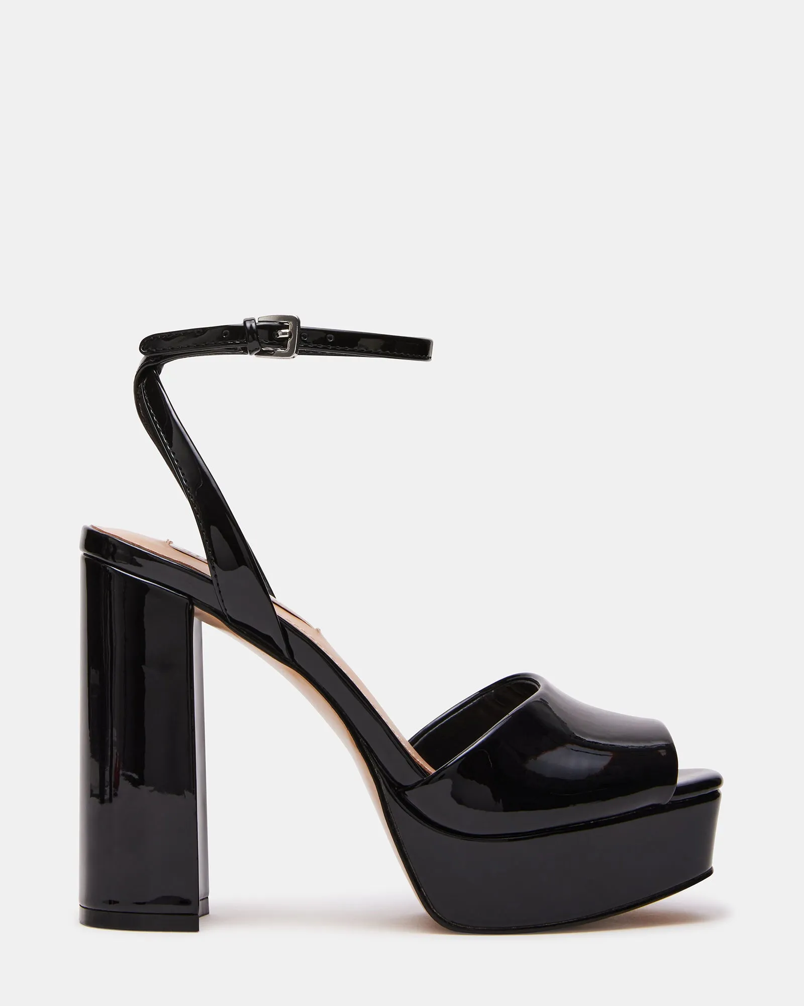 Slip-Resistant Heels Ankle Support LOURDES BLACK PATENT