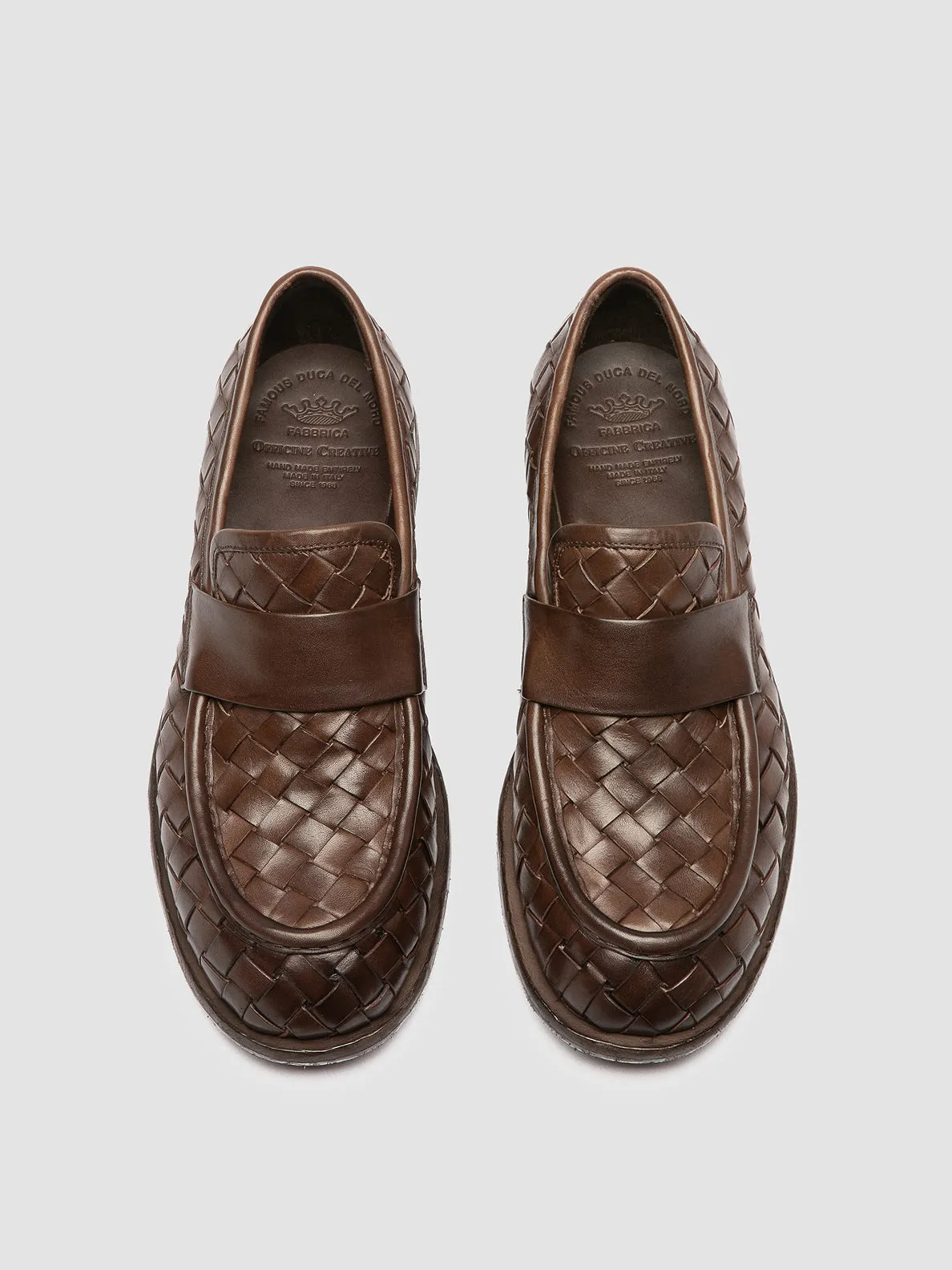 RUGGED 008 - Brown Leather Penny Loafers All-day breathability