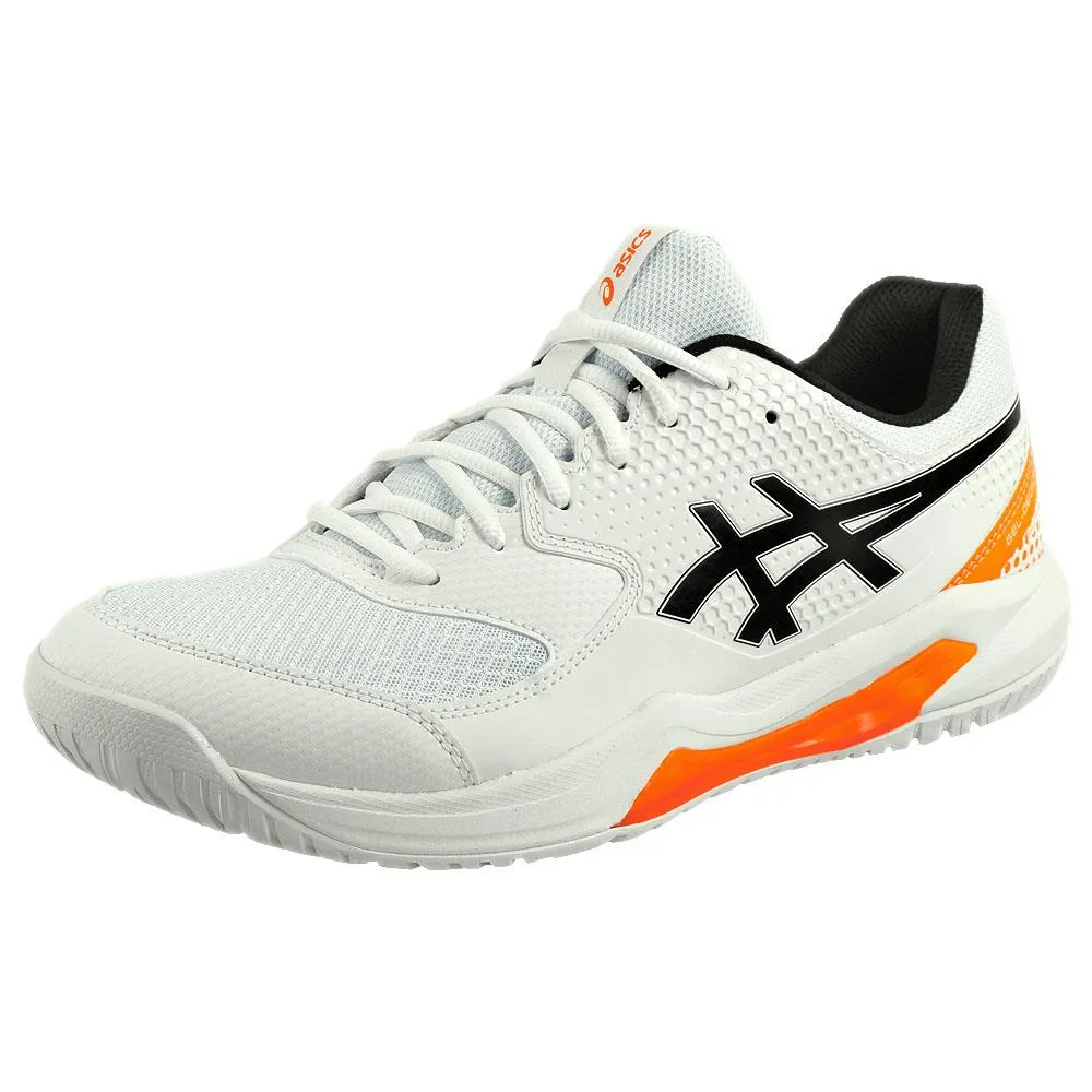 Everyday Runner Reflective elements Asics Men's Gel-Dedicate 8 - Pickleball - White/Shocking Orange