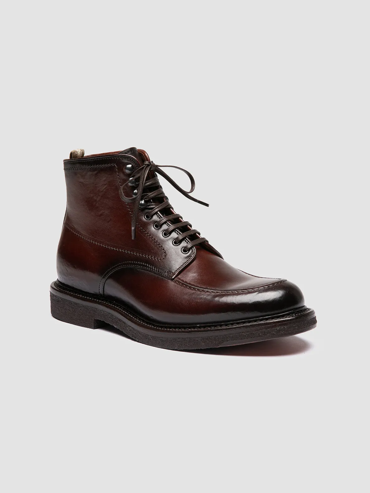 ASTON CREPE 004 - Brown Leather Lace-Up Boots Active Routine