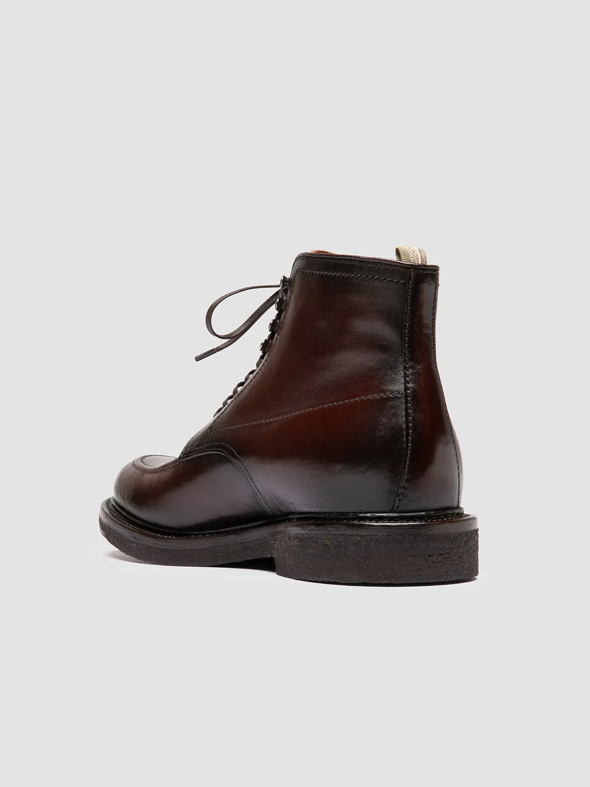 ASTON CREPE 004 - Brown Leather Lace-Up Boots Comfort Runner custom-fit