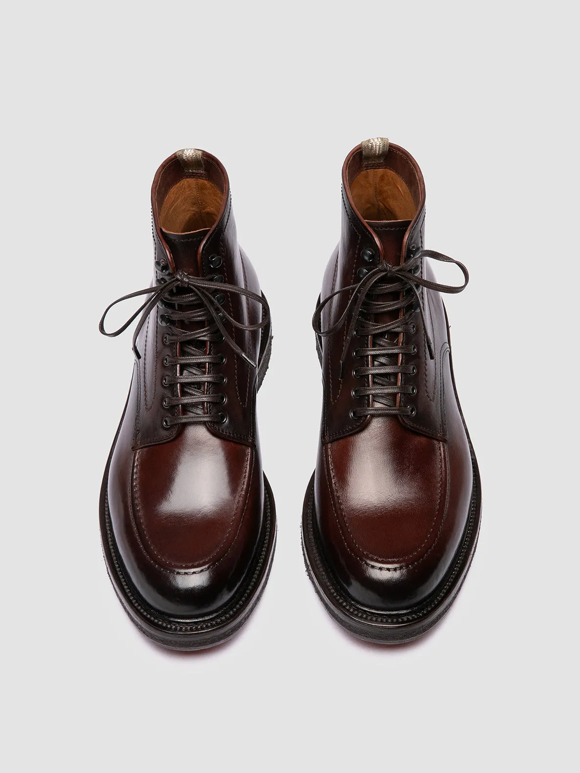 ASTON CREPE 004 - Brown Leather Lace-Up Boots Sophisticated piece