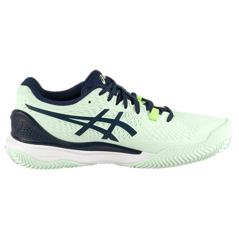 Quick Slip Asics Women's Gel-Resolution 9 - Clay - Pale Mint/Blue Expanse