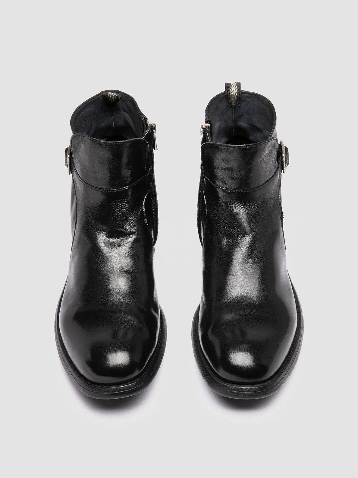 CHRONICLE 068 - Black Leather Zipped Boots Soft Leather Finish