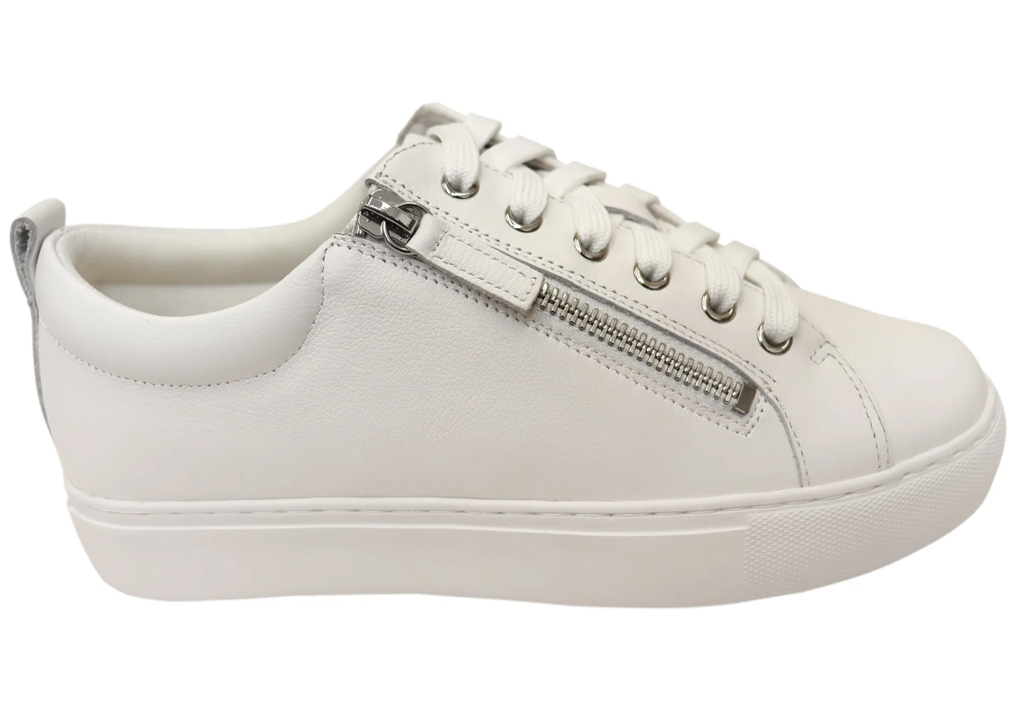 Soft Move Florsheim Womens Comfortable Leather Sabrina Lace To Toe Sneakers