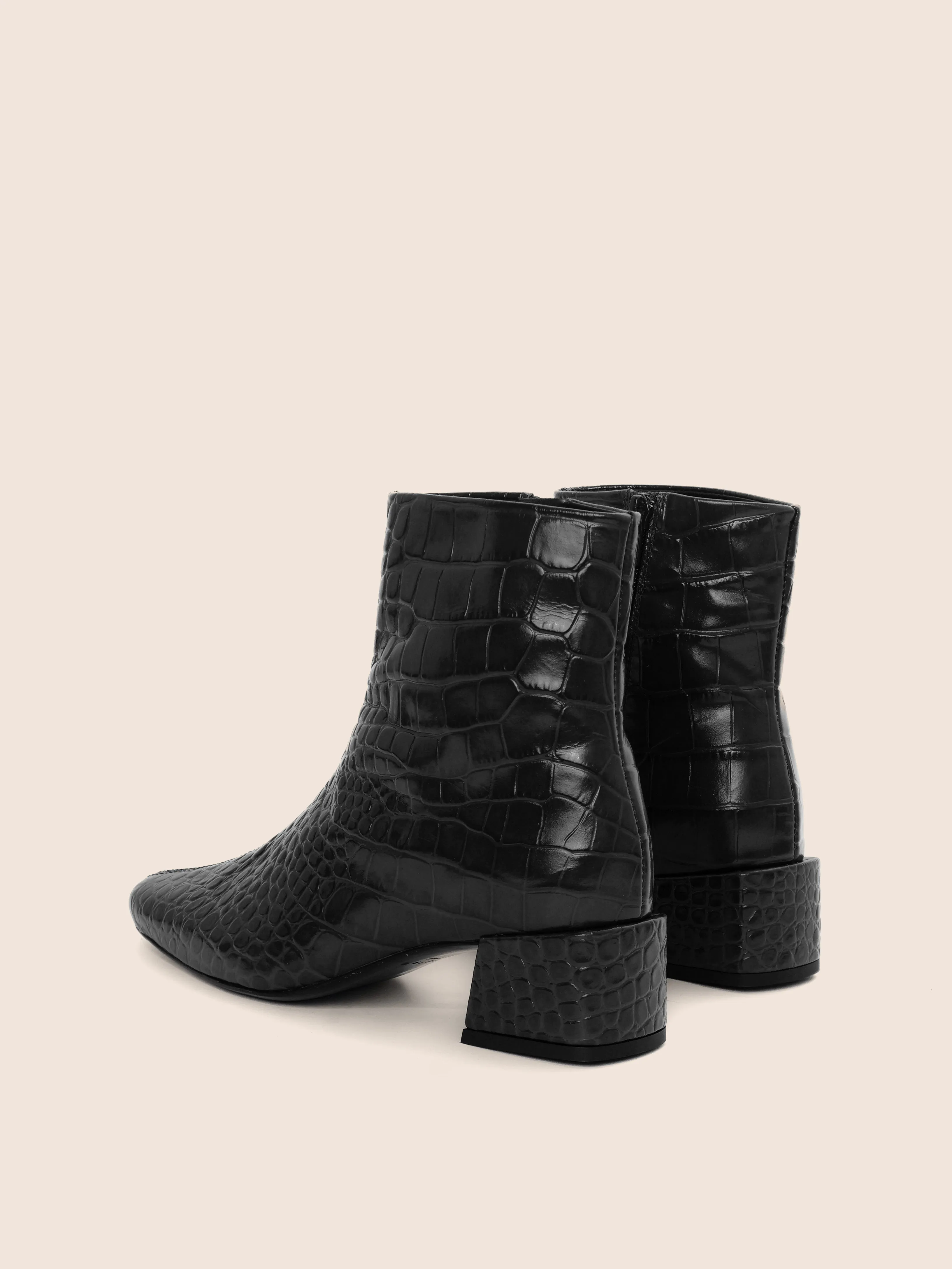 Lisboa Black Croco Boot Sleek Comfort Shock Absorber