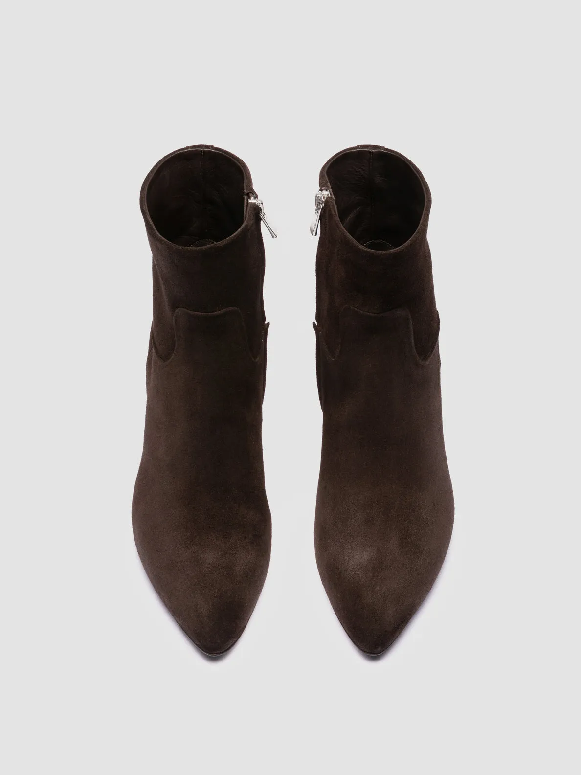 SUZY 005 - Brown Suede Zipped Boots Step Fresh Peak Path