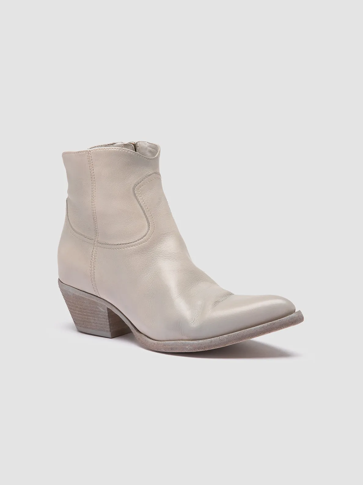 Trendy Appeal Unisex style WANDA DD 103 - Off White Leather Zip Boots