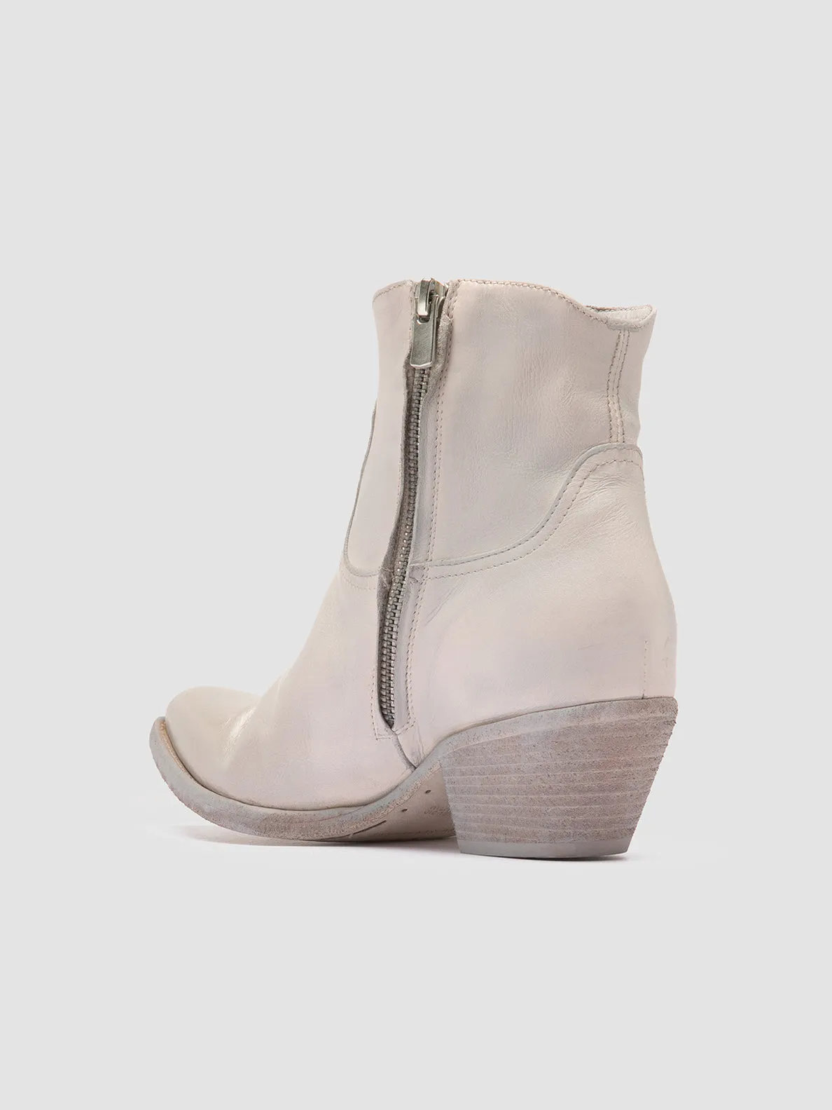 Tide Path WANDA DD 103 - Off White Leather Zip Boots