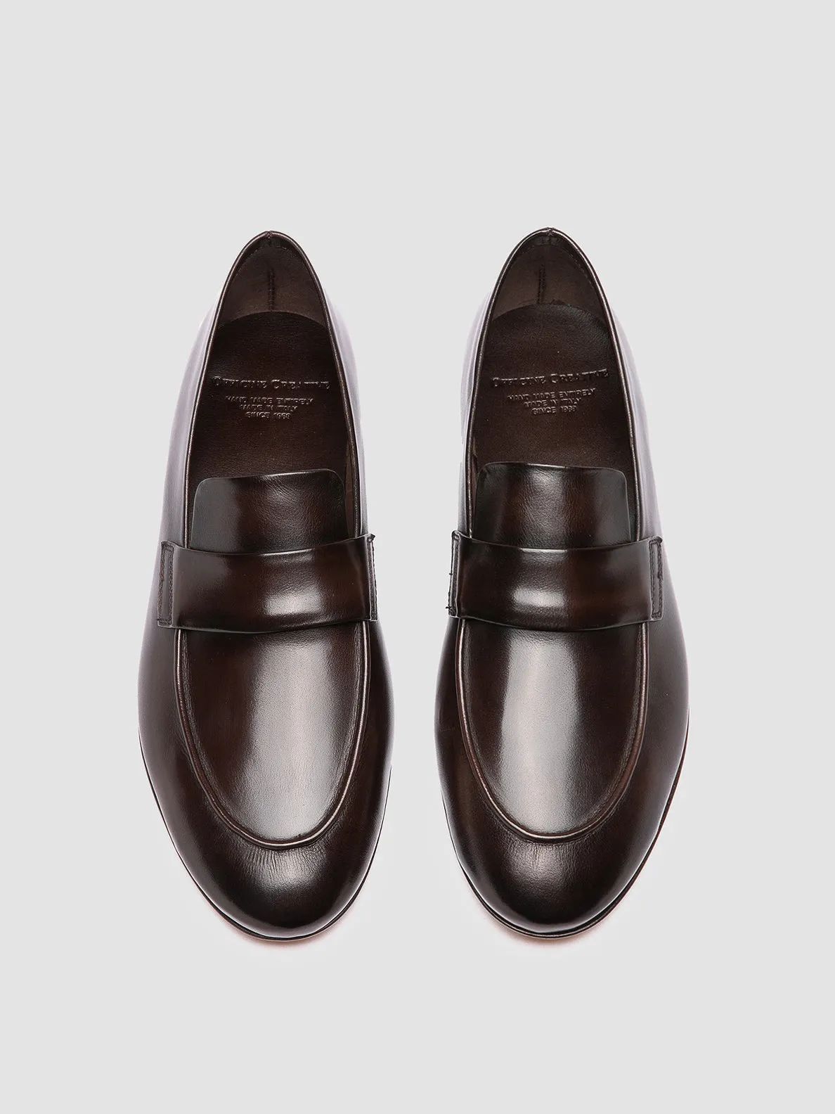 AIRTO 001 - Brown Leather Penny Loafers Supportive Heel